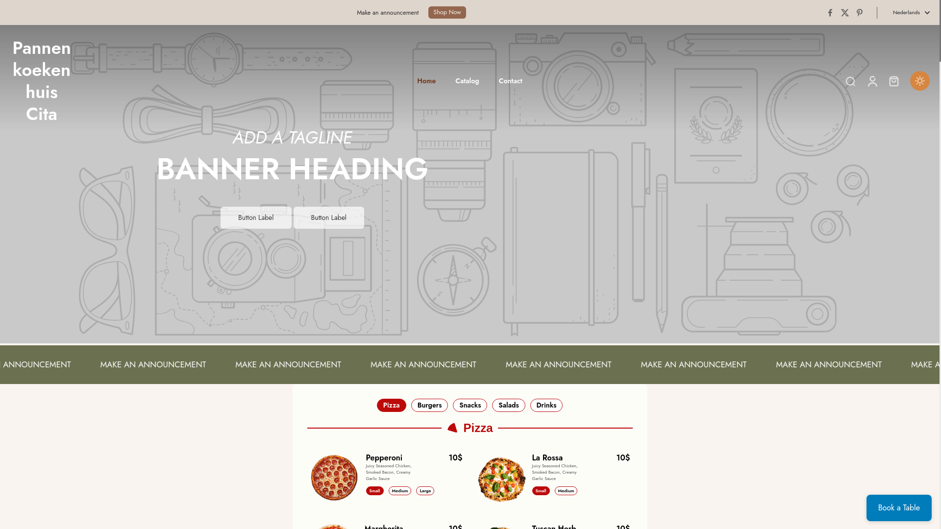 website screenshot of https://pannenkoekenhuiscita.nl/