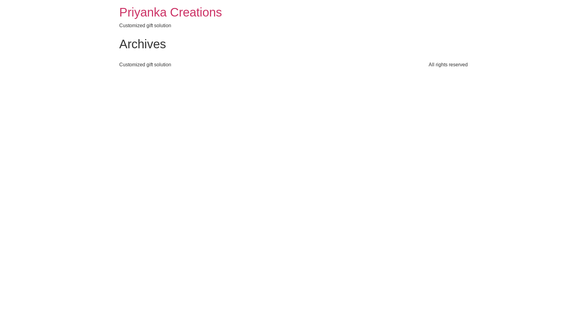 website screenshot of https://priyankacreations.site/