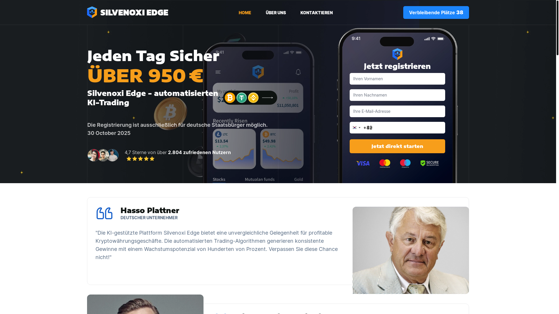 website screenshot of https://silvenoxi-edge.de/