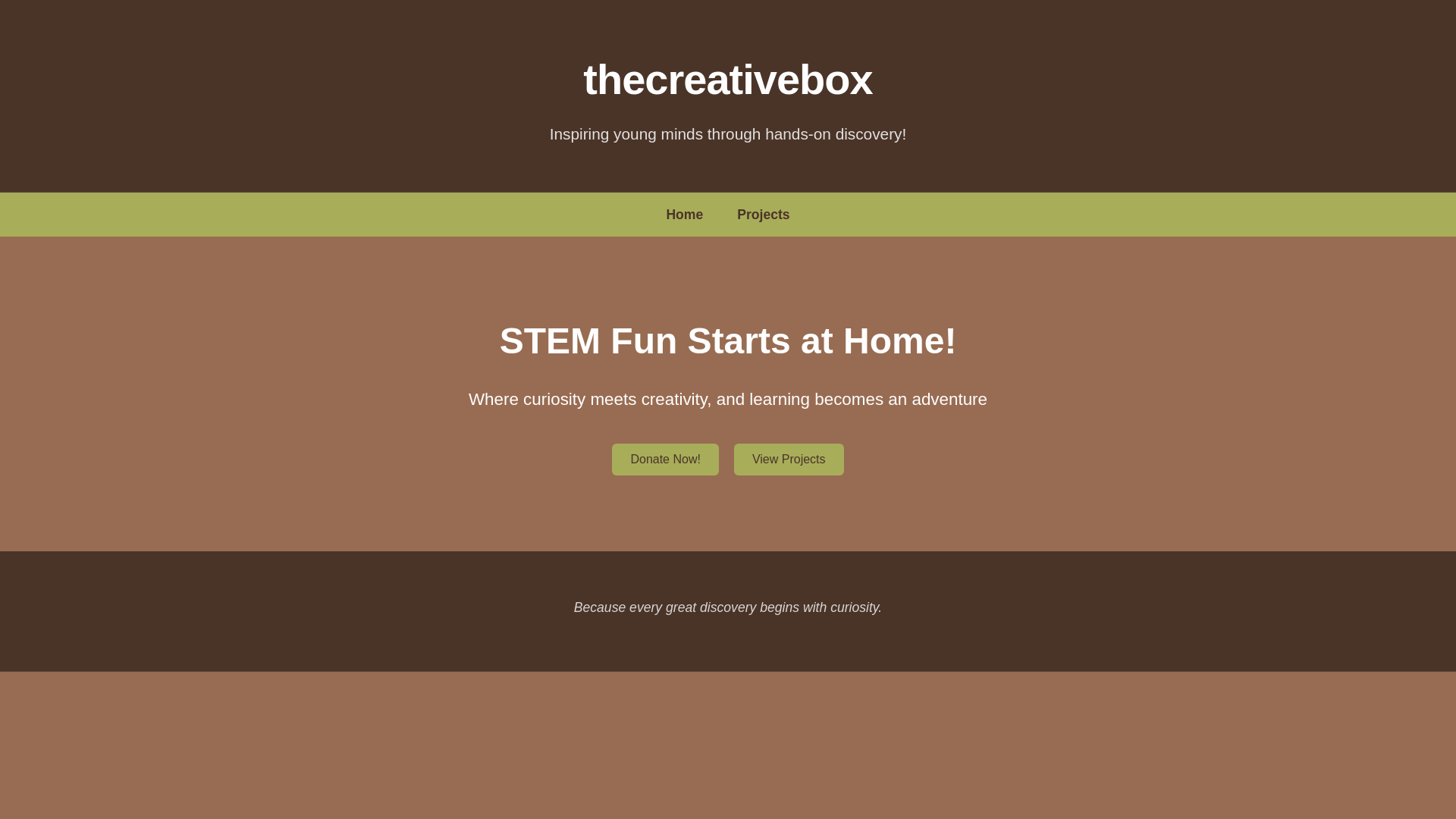 website screenshot of https://thecreativebox.pages.dev/