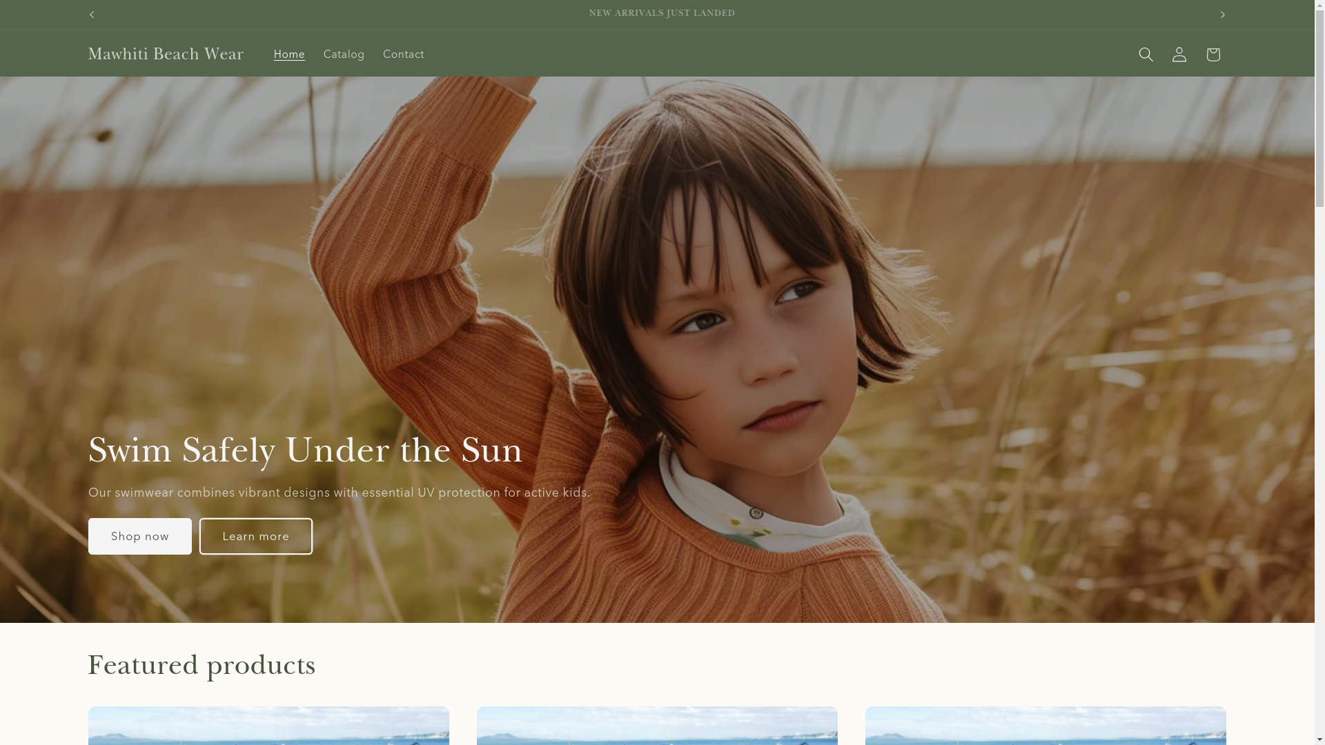 website screenshot of https://mawhitibeachwear.com/