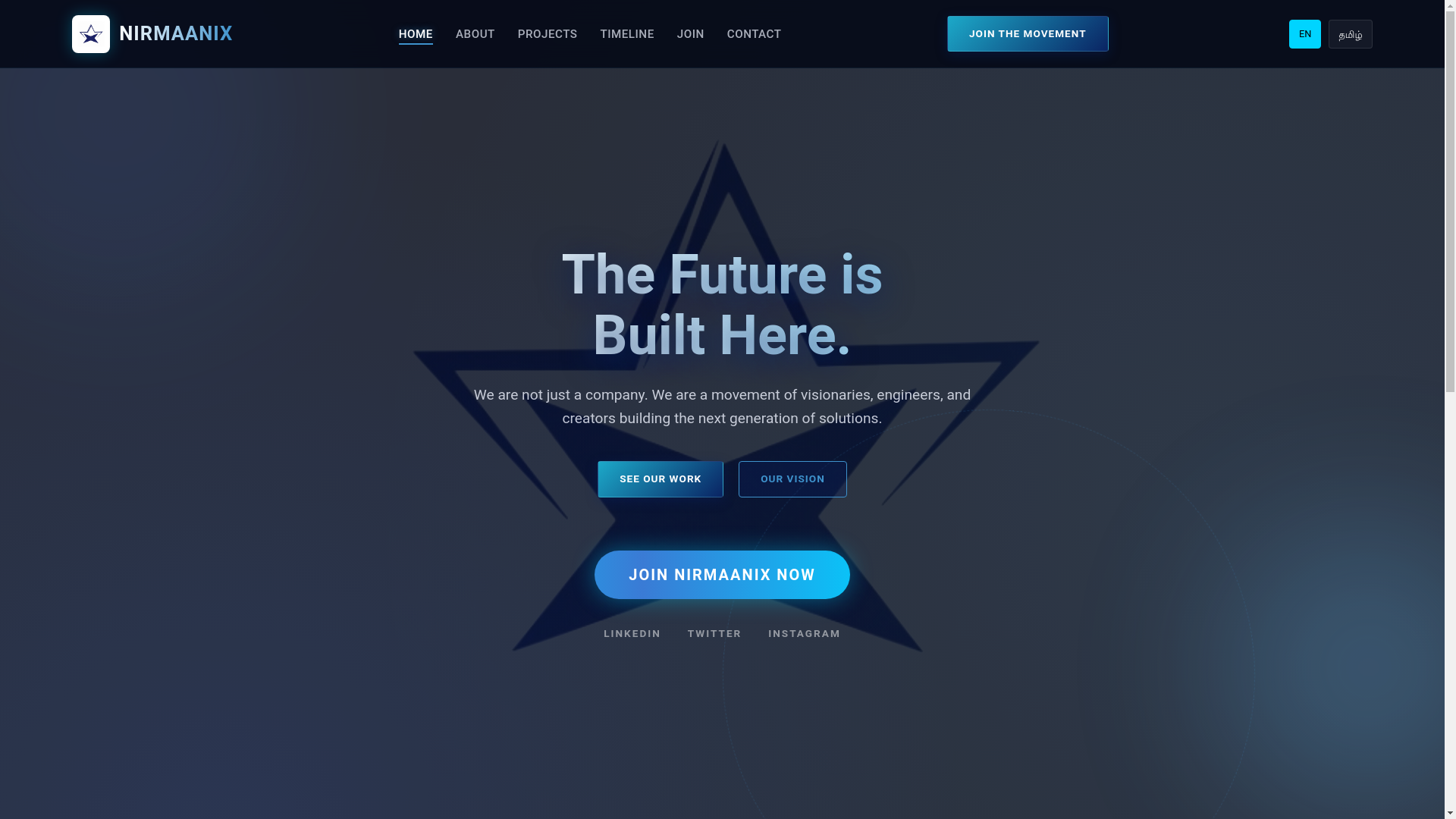 website screenshot of https://nirmaanix.com/