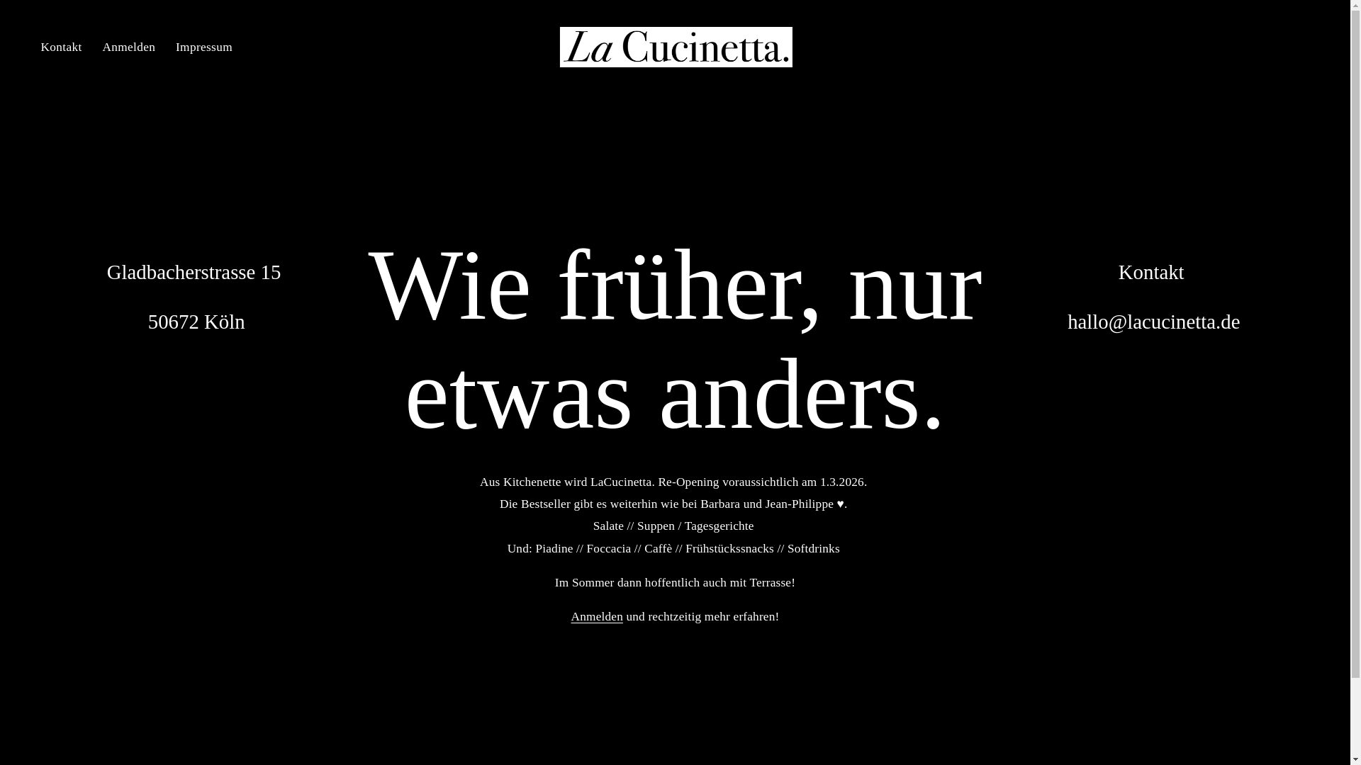 website screenshot of https://lacucinetta.de/