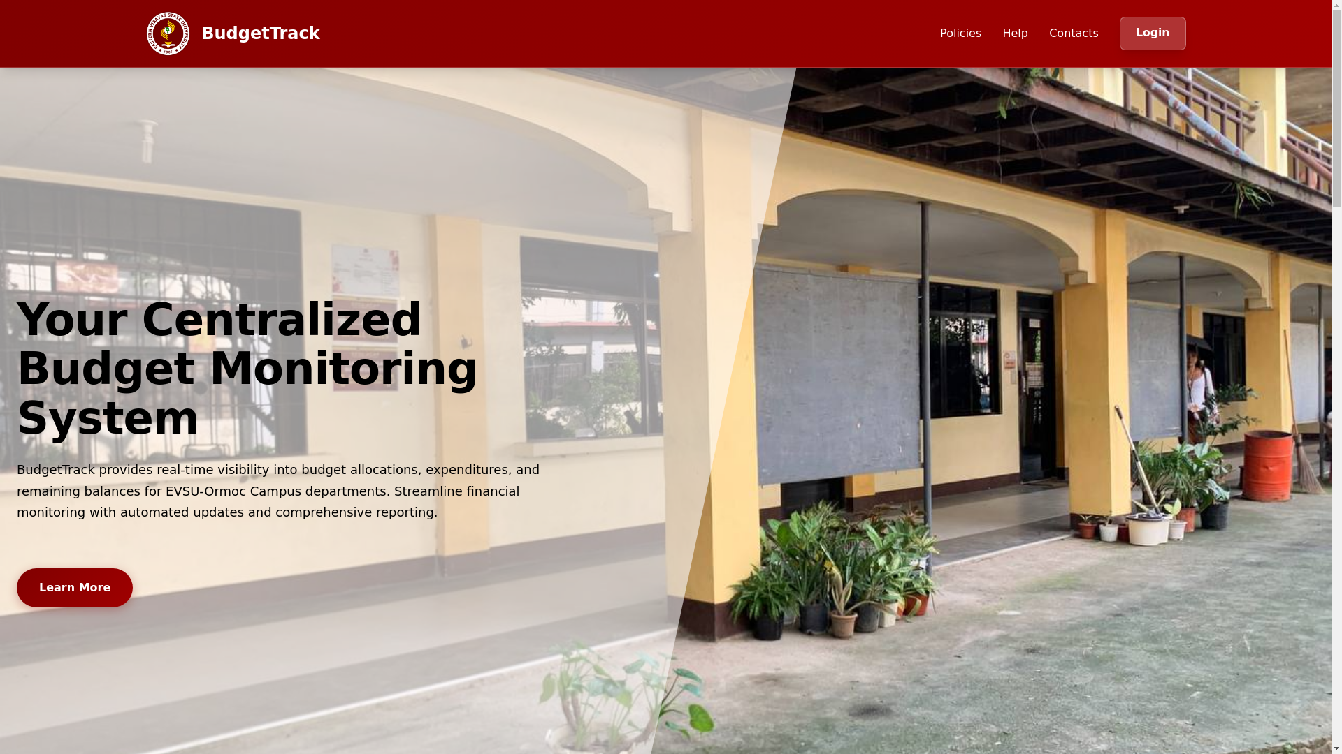 website screenshot of https://budgettrack-evsuocc.com/