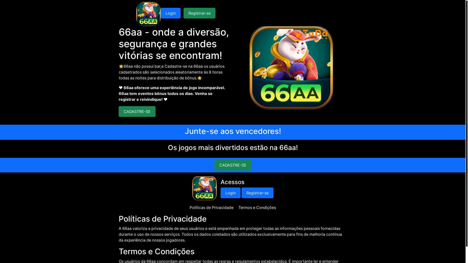 website screenshot of https://66aawin.com/
