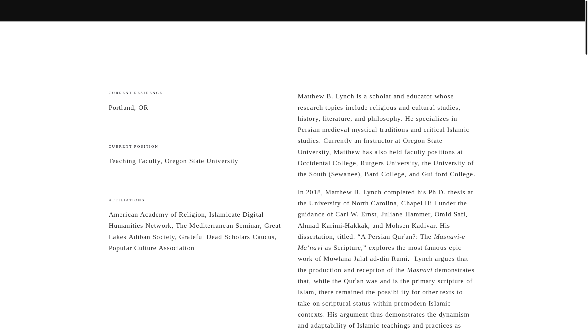 website screenshot of https://mattersofbradford.org/