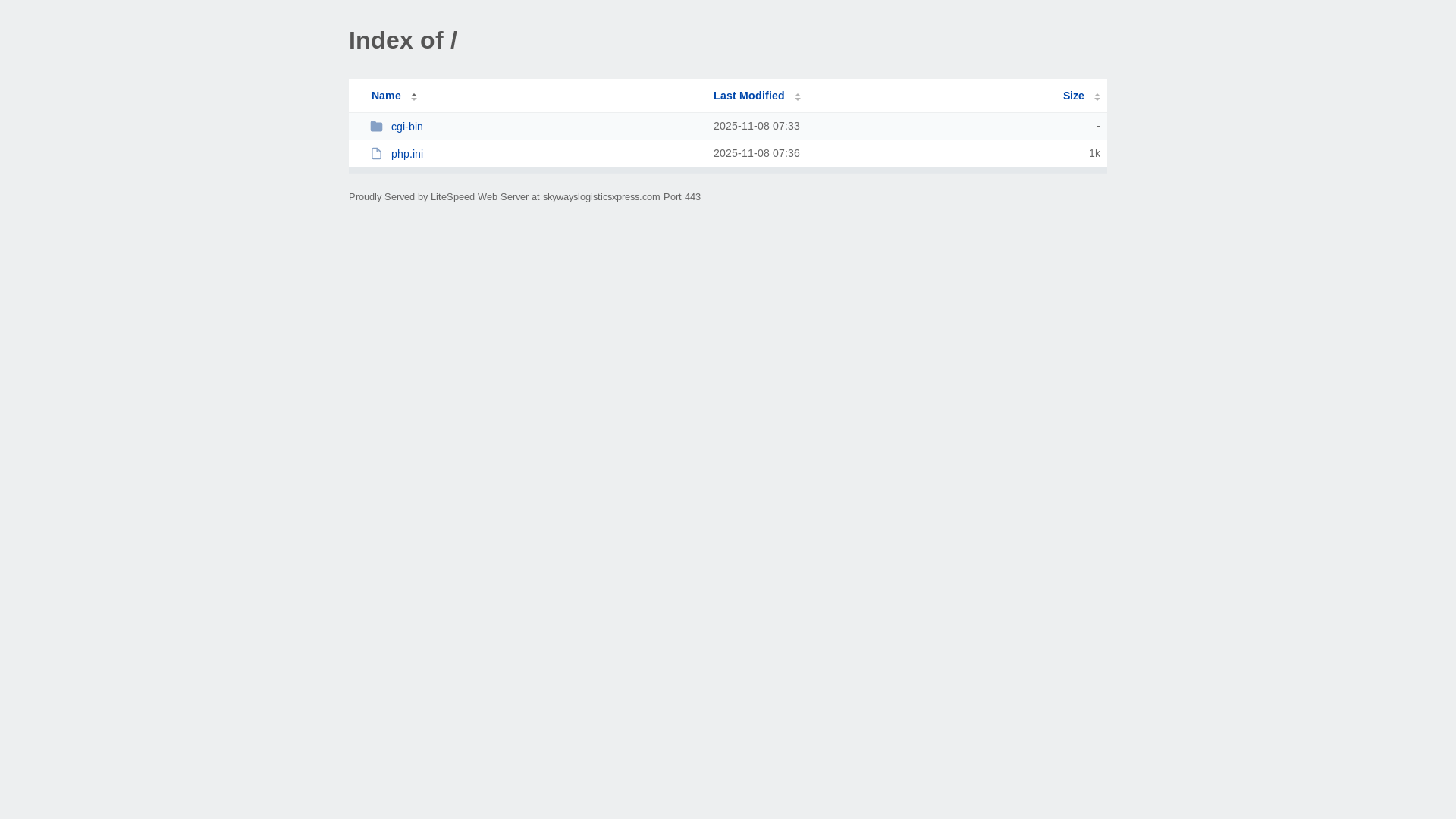 website screenshot of https://skywayslogisticsxpress.com/
