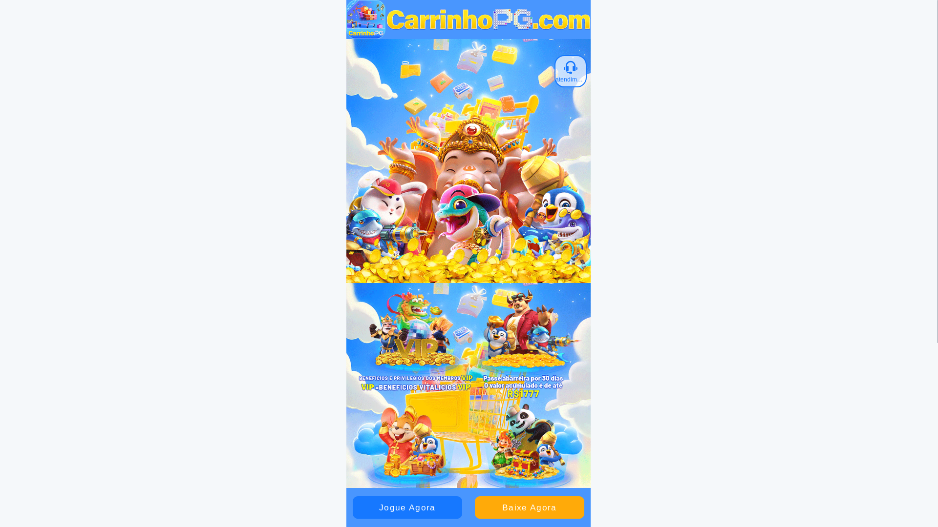 website screenshot of https://carrinhopg.app/