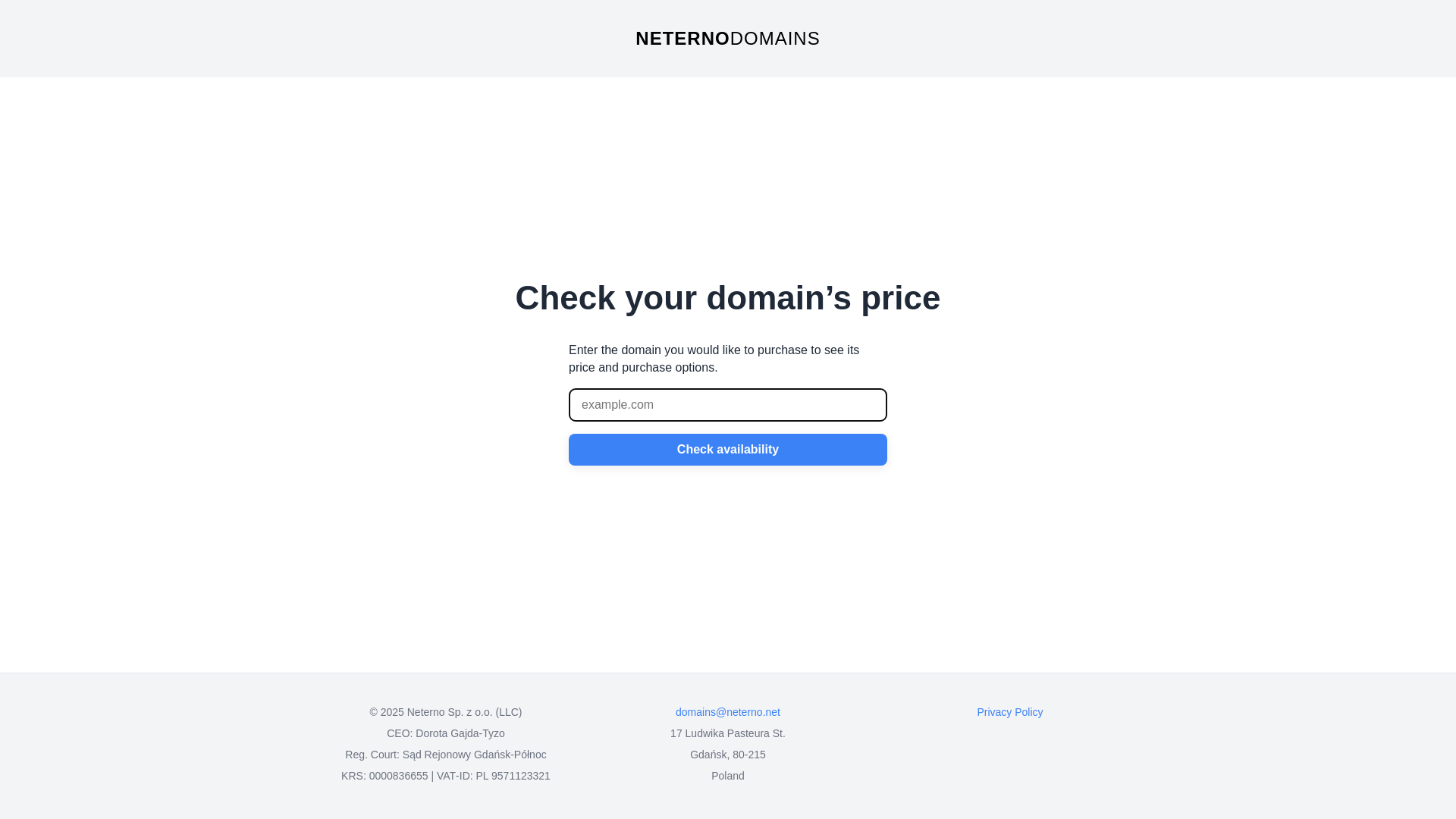 website screenshot of https://domains-1wg.pages.dev/