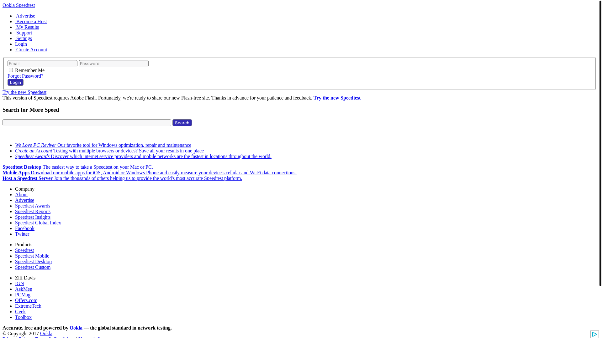 website screenshot of https://api.speedtest.net/