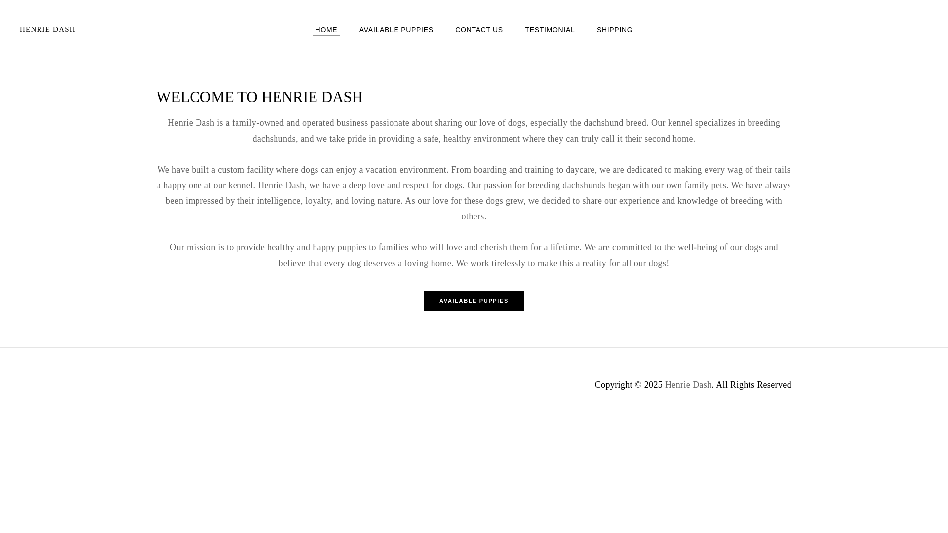 website screenshot of https://henriedash.com/