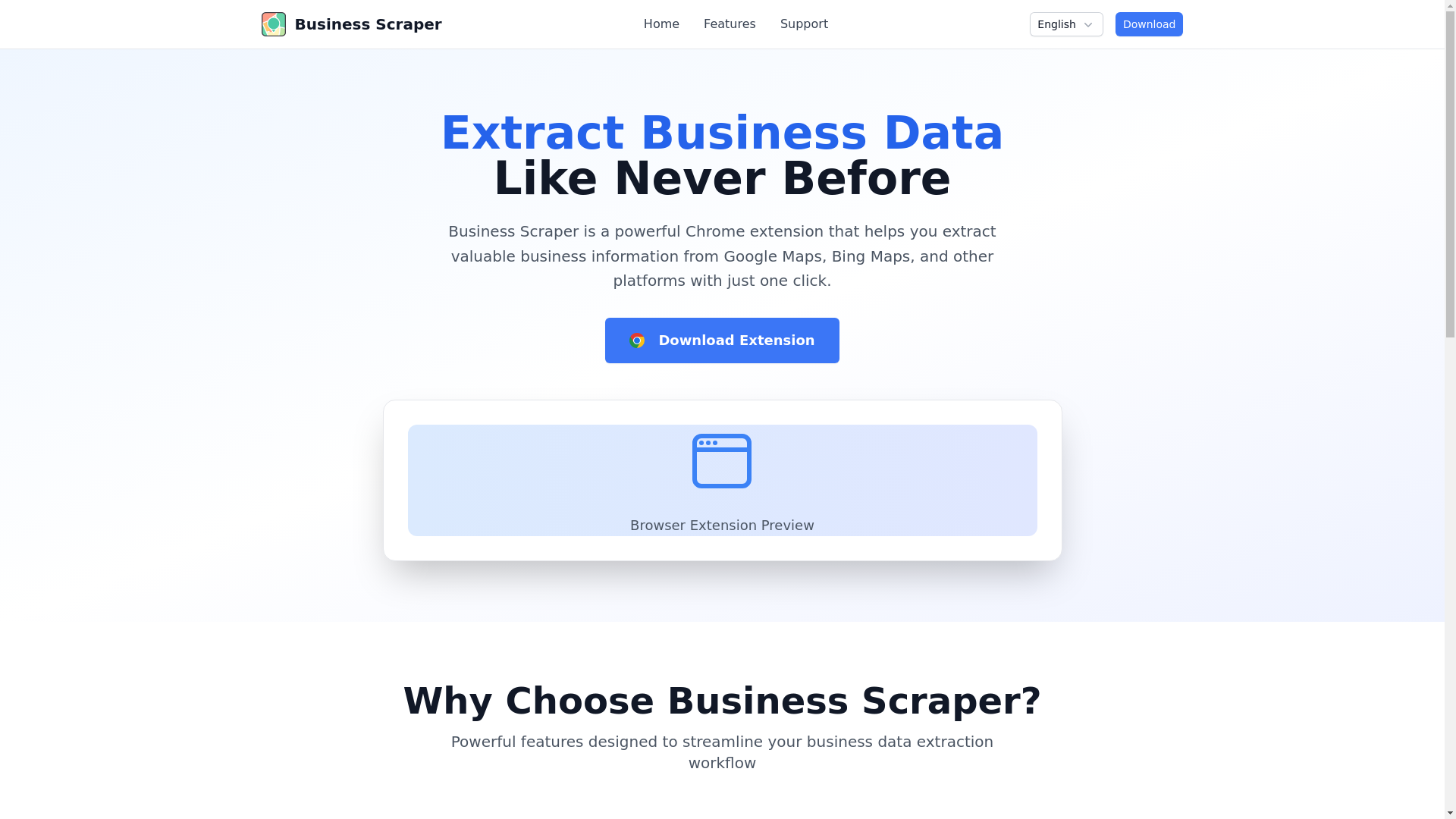 website screenshot of https://businessscraper-com.pages.dev/