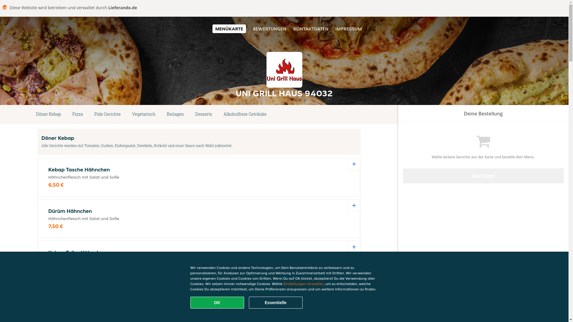 website screenshot of https://unigrillhaus-passau.de/