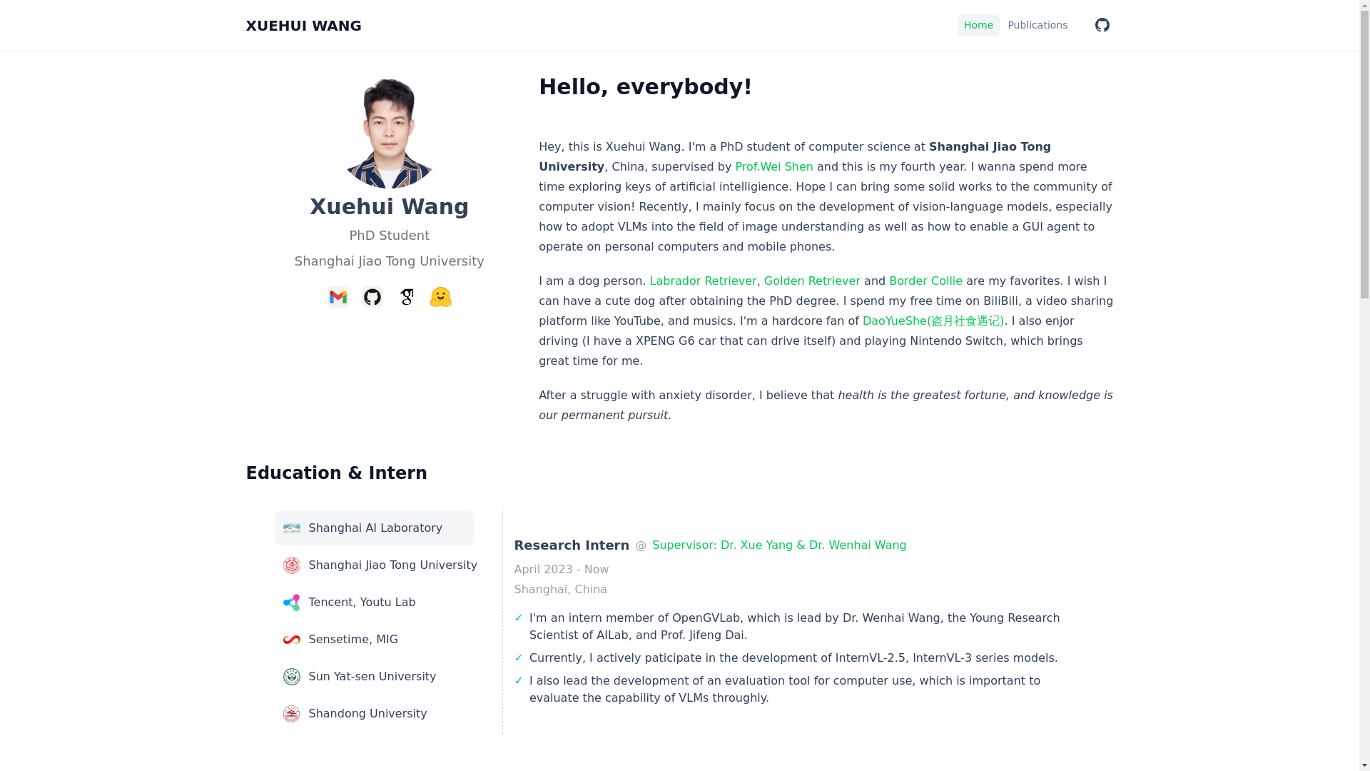 website screenshot of https://academic-personal-page.pages.dev/