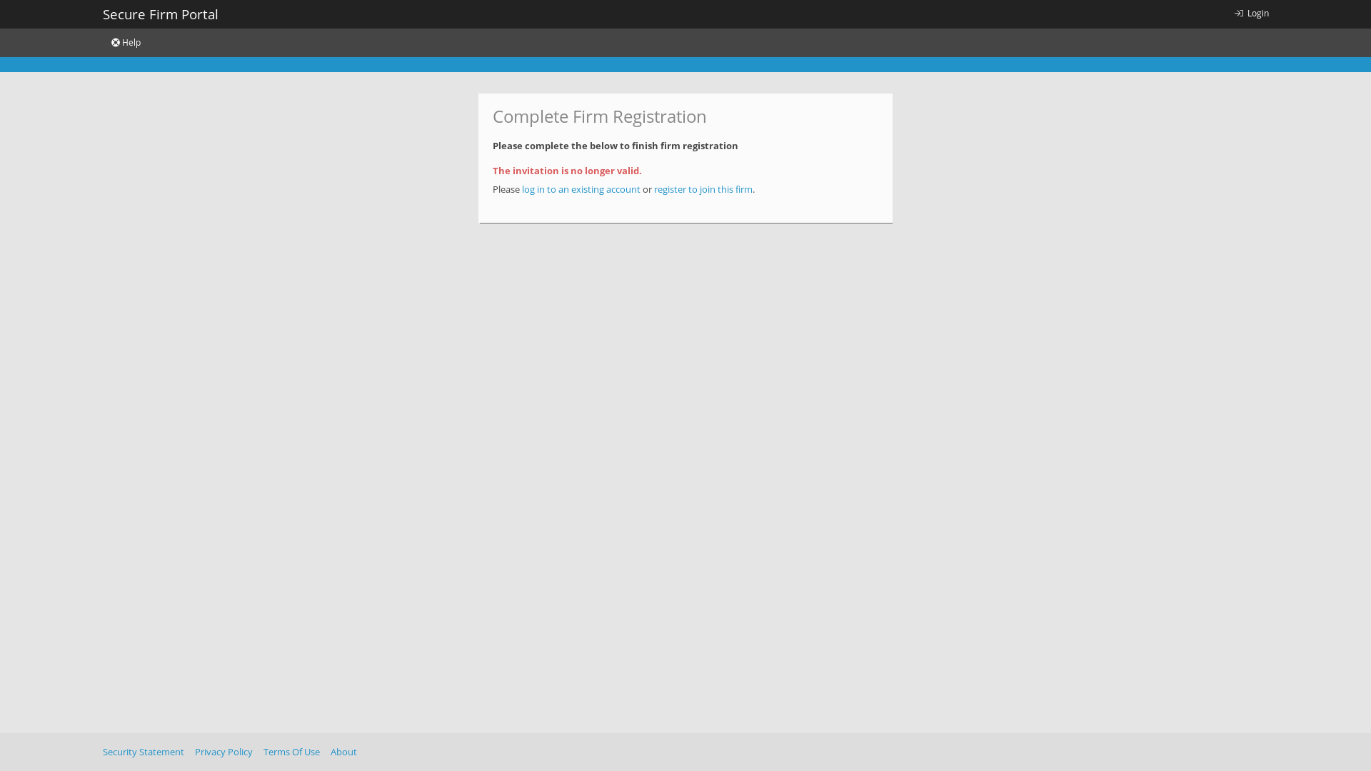 website screenshot of https://securefirmportal.com/Account/RegisterInvited?join=54b4d94b-ea91-46ff-aa78-e4c29fba8593