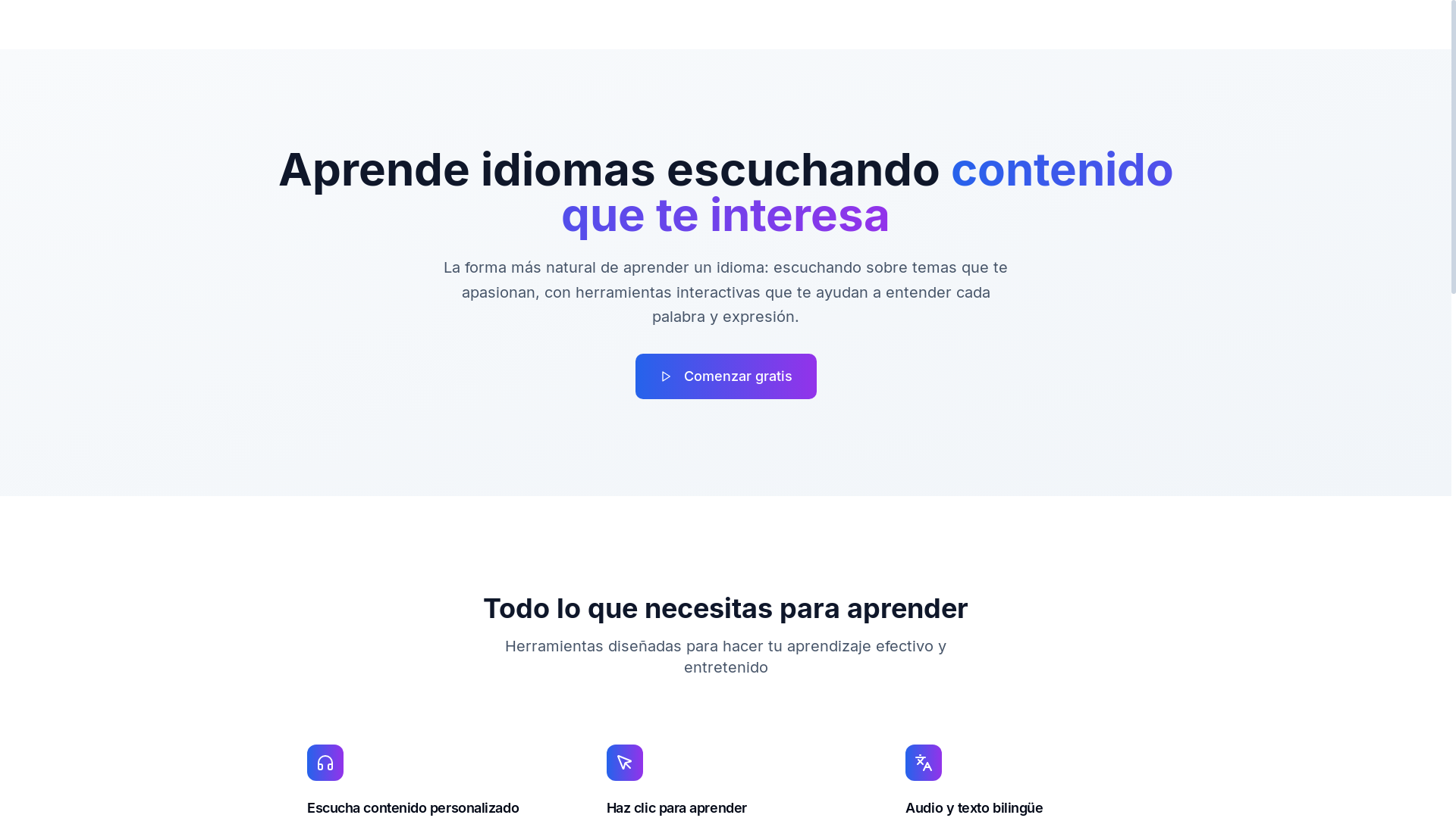 website screenshot of https://language-learner-6bs.pages.dev/