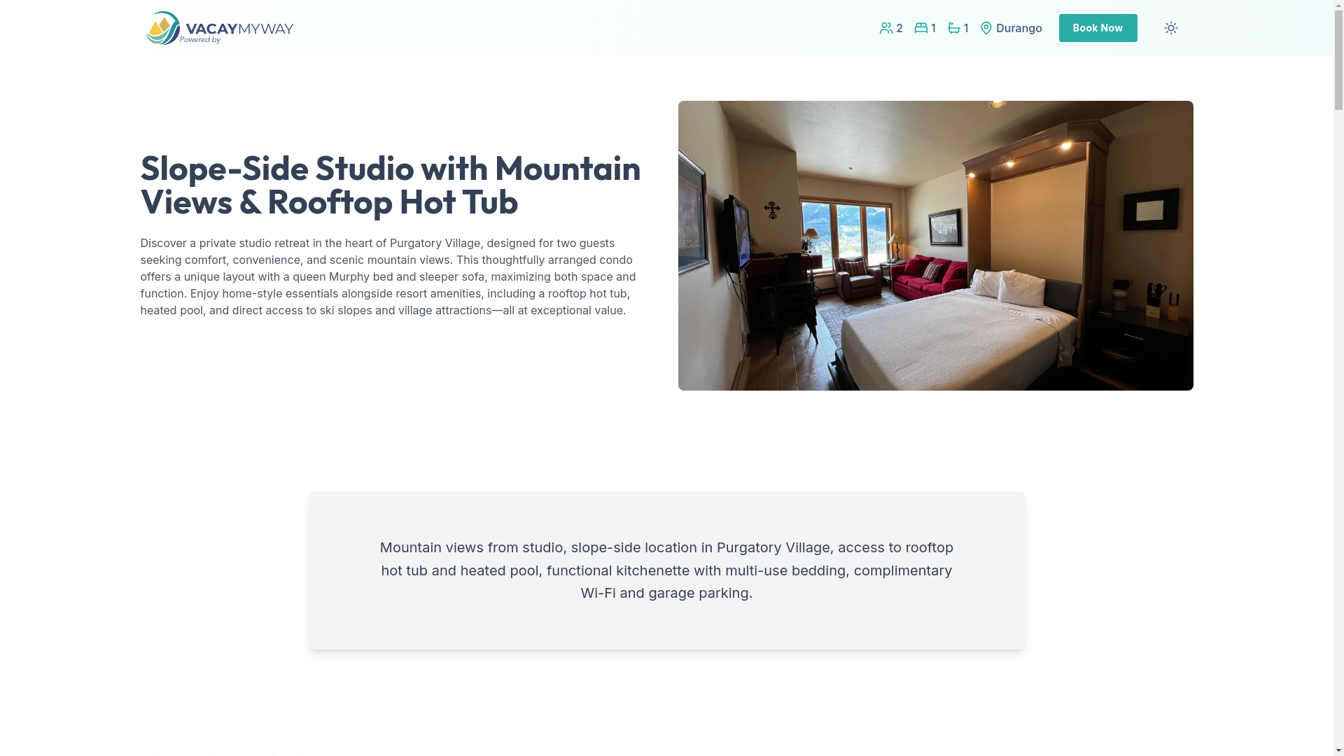 website screenshot of https://cozybutte.vacations/