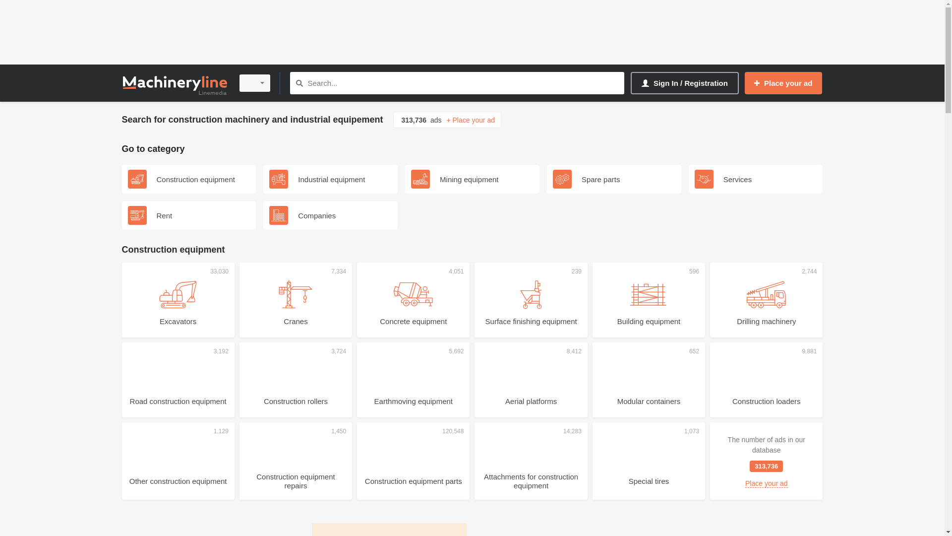 website screenshot of https://machineryline.info/