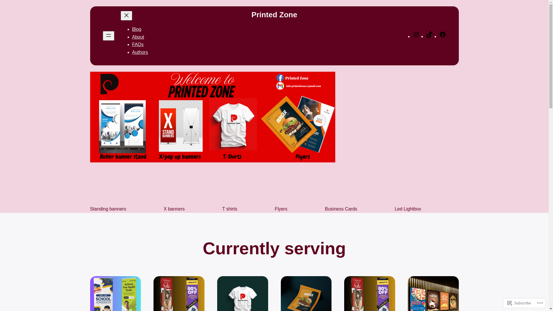 website screenshot of https://printedzone.co.uk/