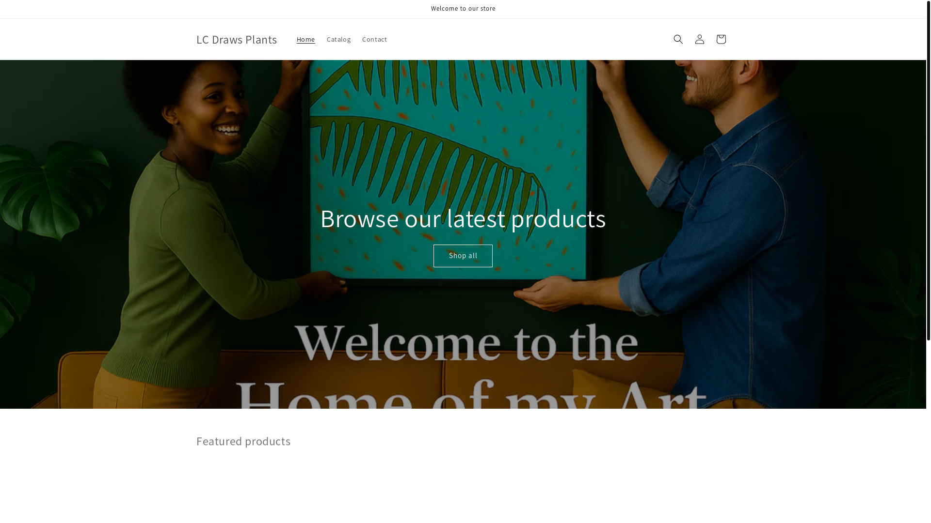 website screenshot of https://lcdrawsplants.com/