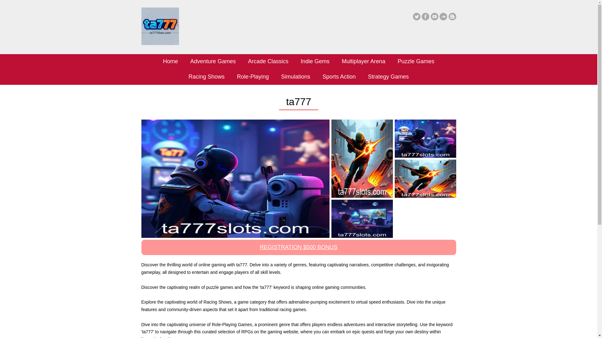 website screenshot of https://ta777slots.com/
