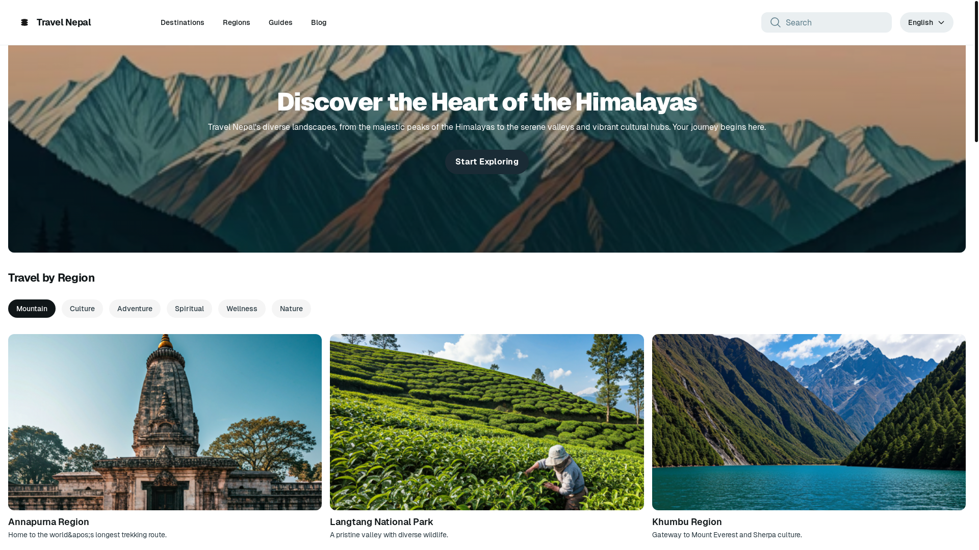 website screenshot of https://travelnep.pages.dev/