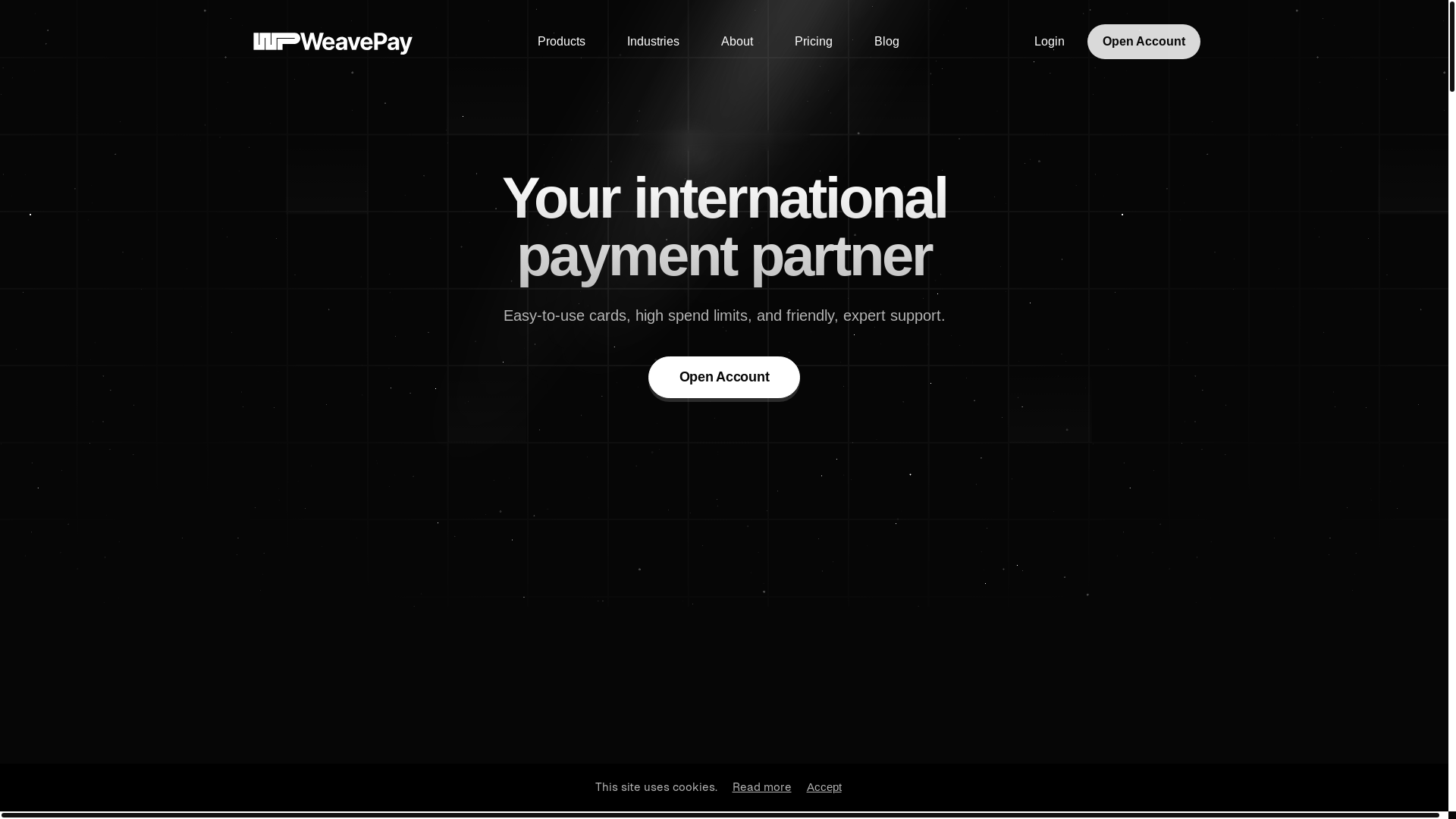 website screenshot of https://seeweavepay.com/