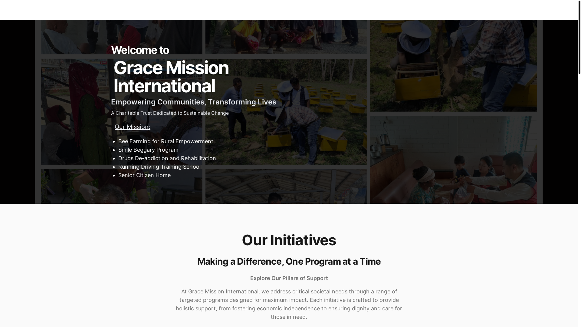 website screenshot of https://gracemissioninternational.com/