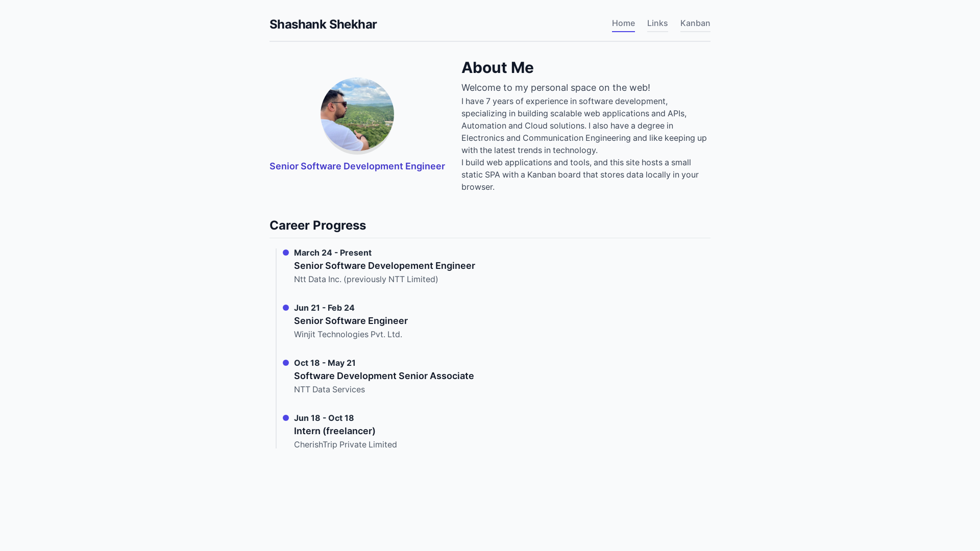 website screenshot of https://shashankshekhar.pages.dev/