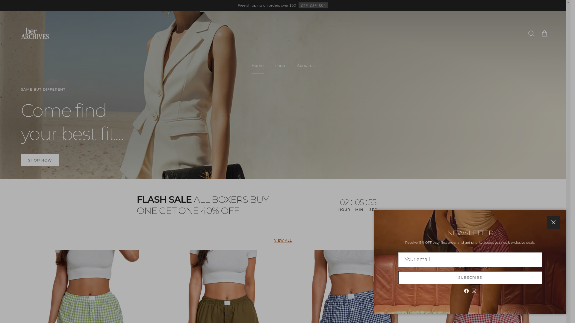 website screenshot of https://herarchives.co/