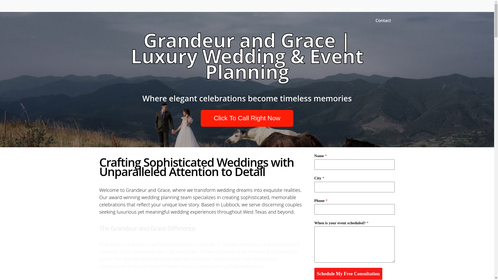 website screenshot of https://weddingplannerlubbock.com/