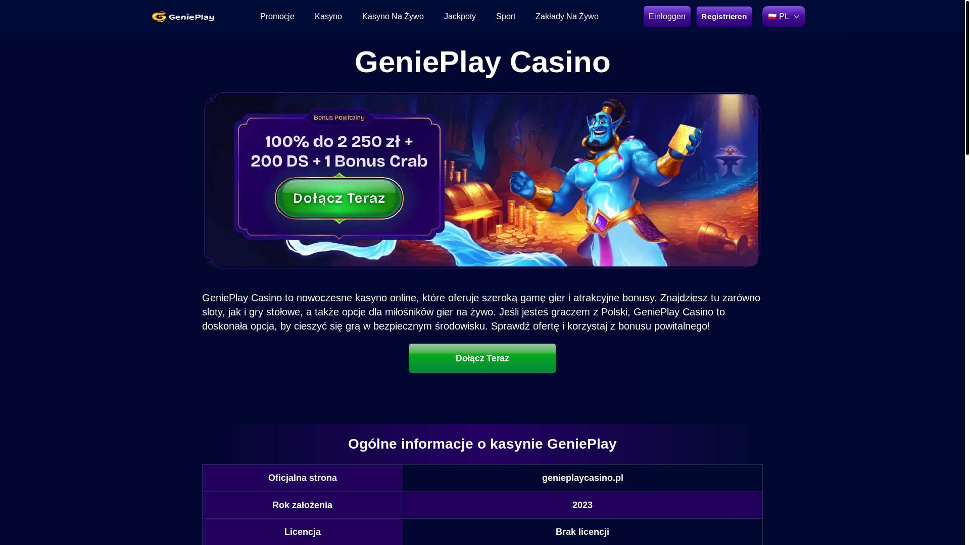 website screenshot of https://genieplaycasino-pl-5025.pages.dev/