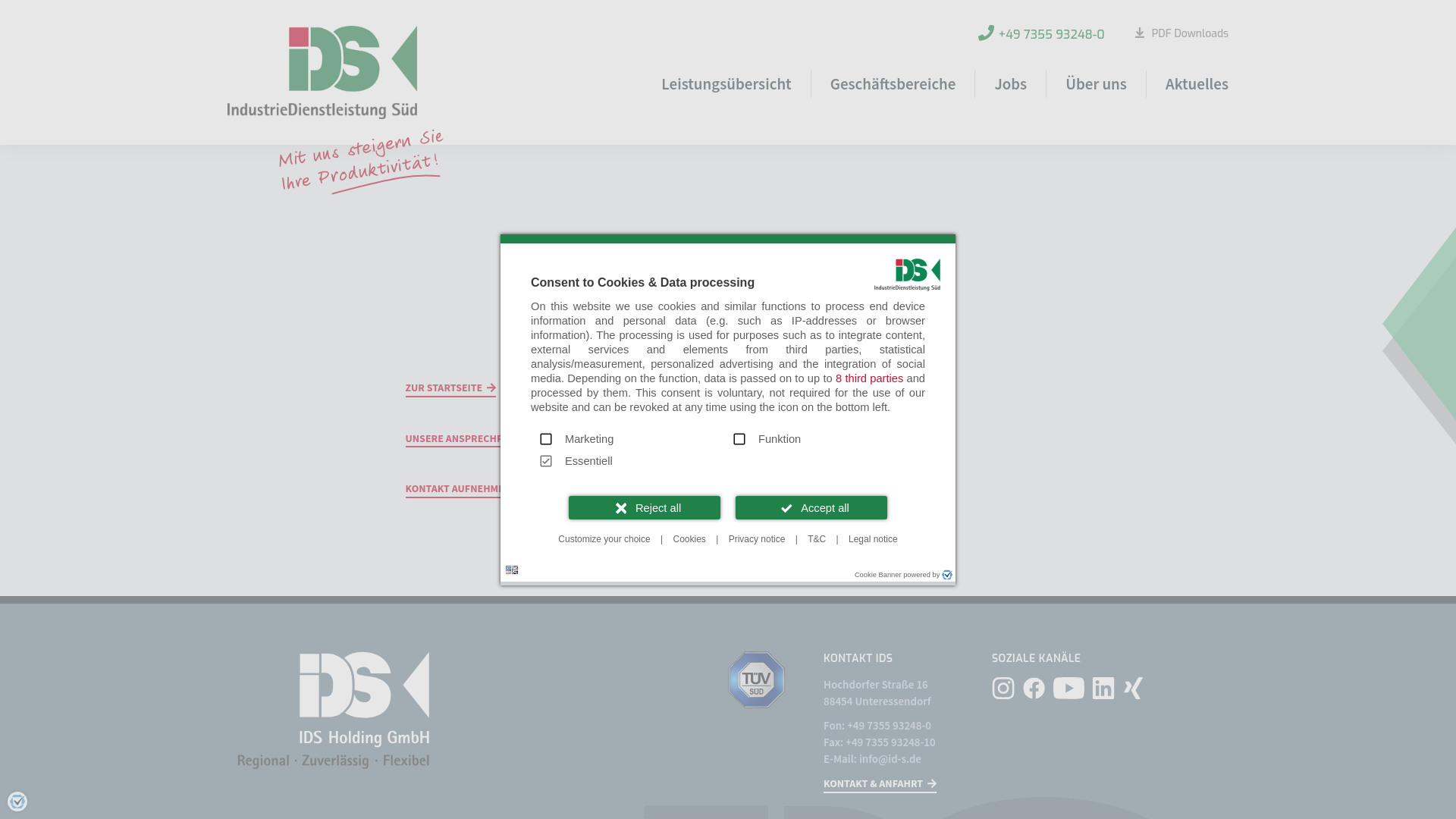 website screenshot of https://www.id-s.de/by