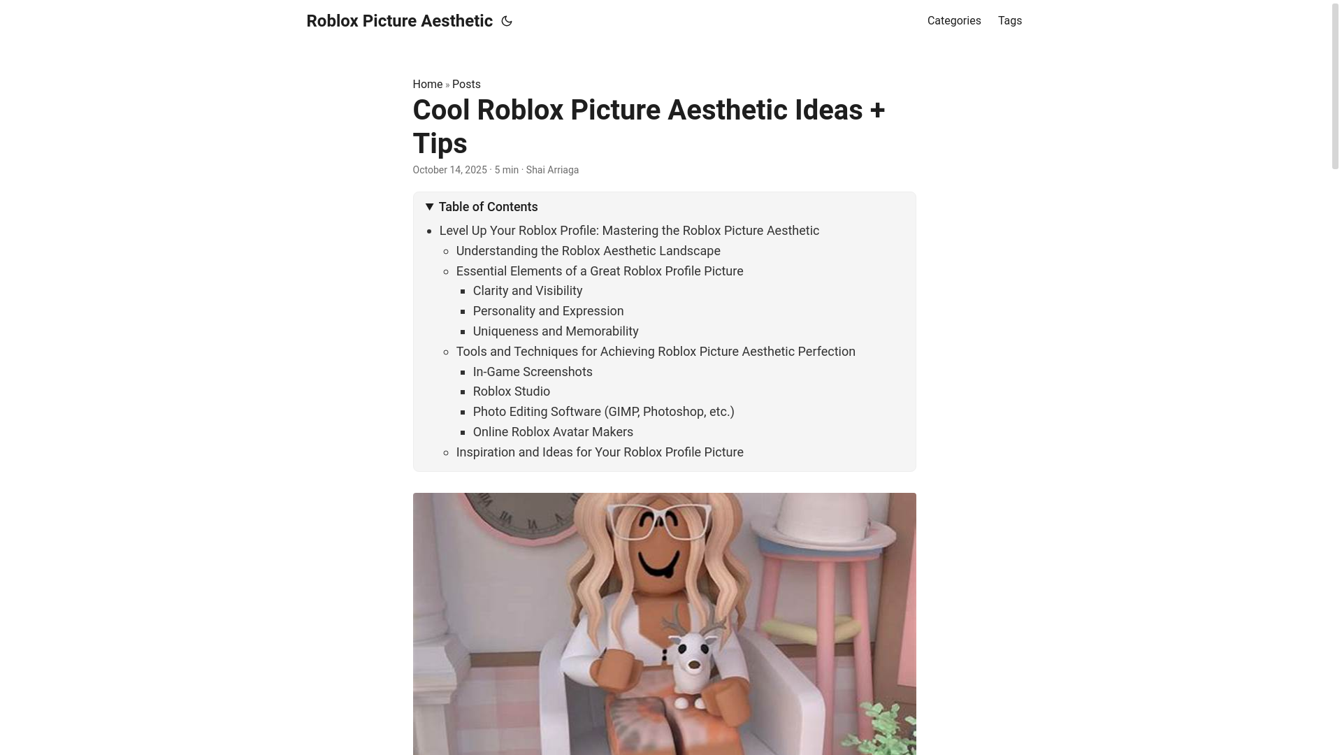 website screenshot of https://roblox-picture-aesthetic.pages.dev/