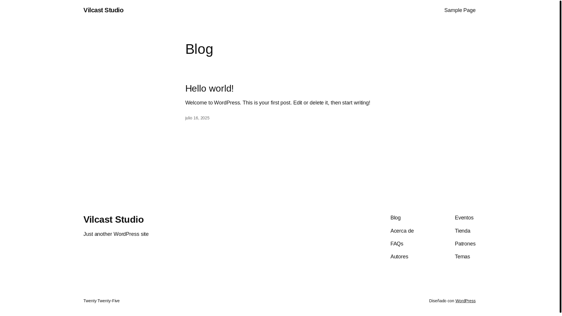 website screenshot of https://vilcastudio.com/