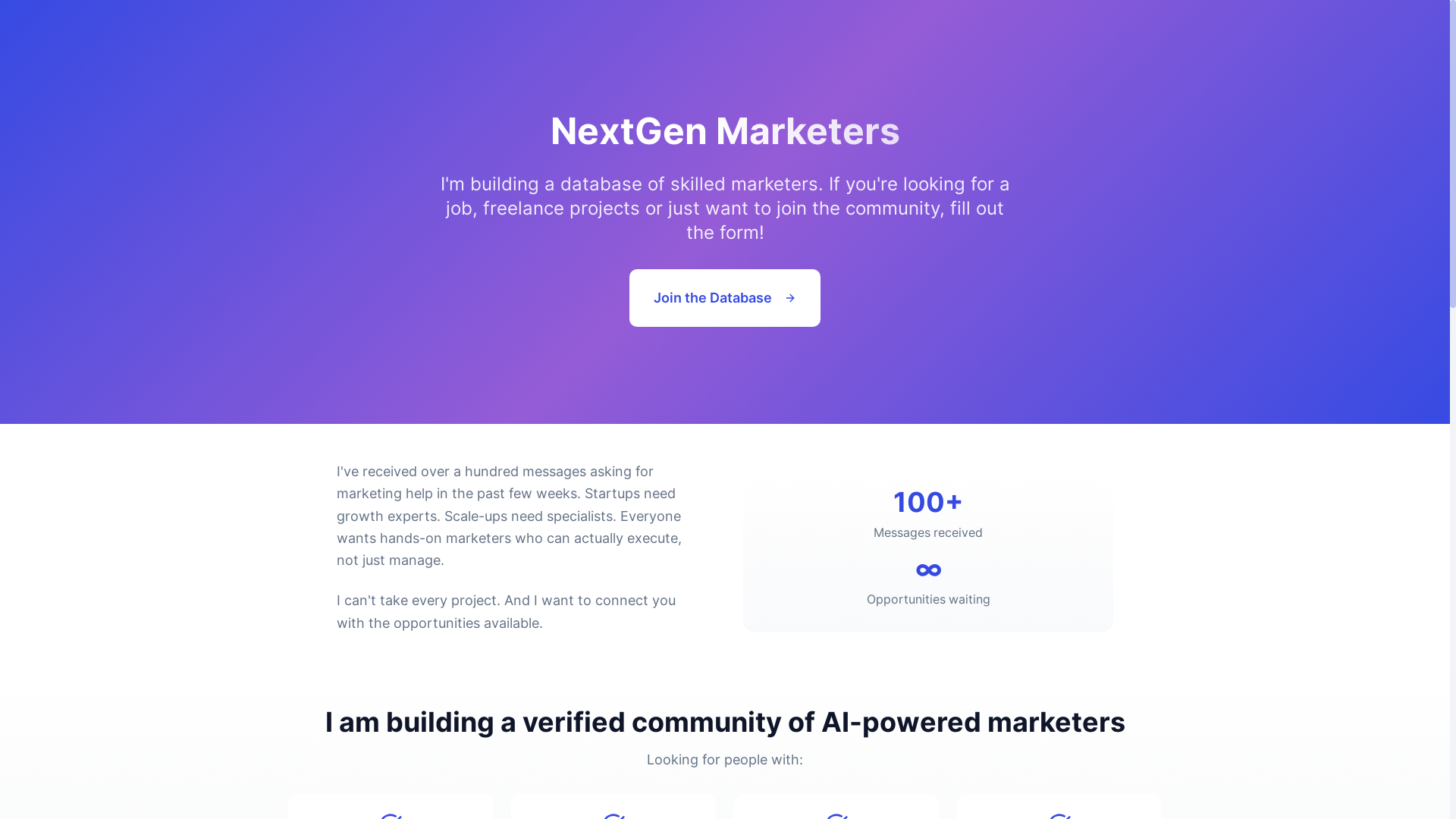 website screenshot of https://nextgenmarketers.io/
