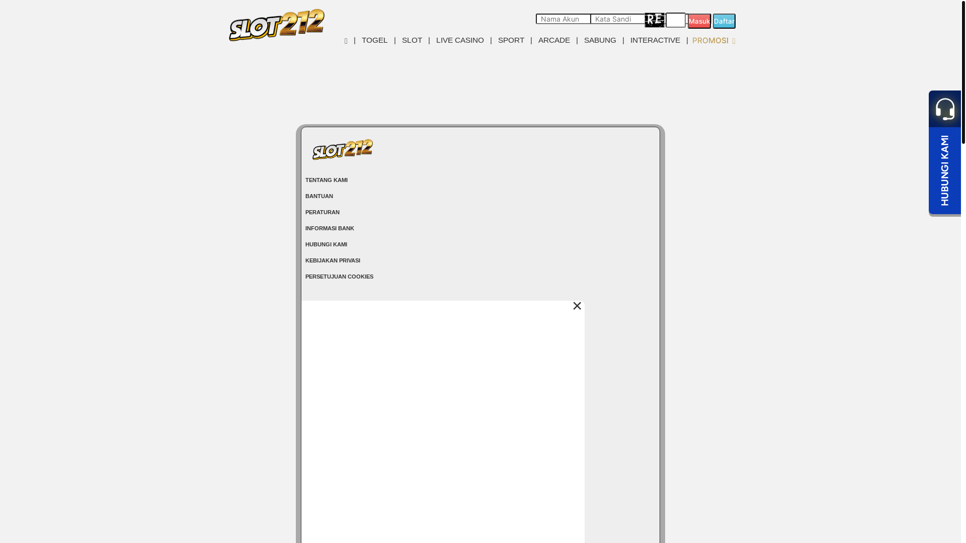 website screenshot of https://slot212treasure.com/