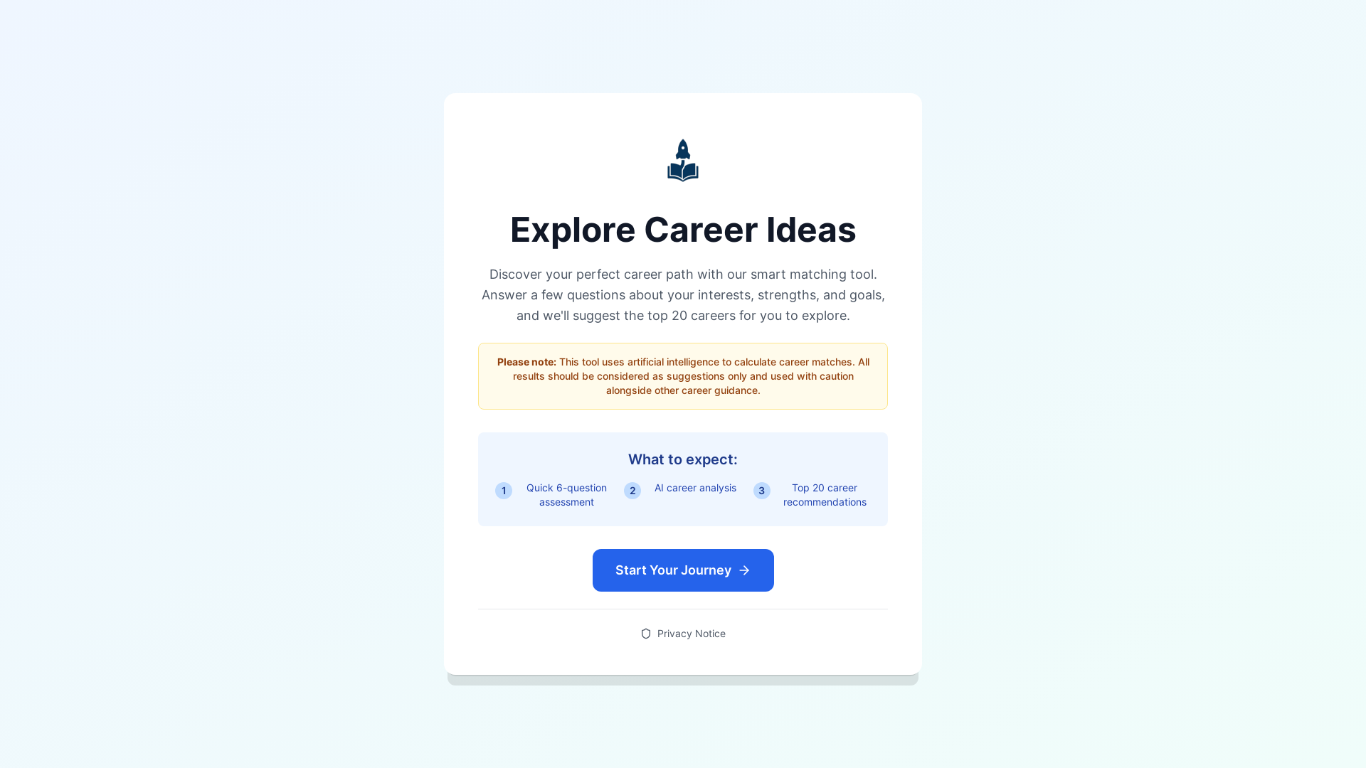 website screenshot of https://explorecareerideas.com/