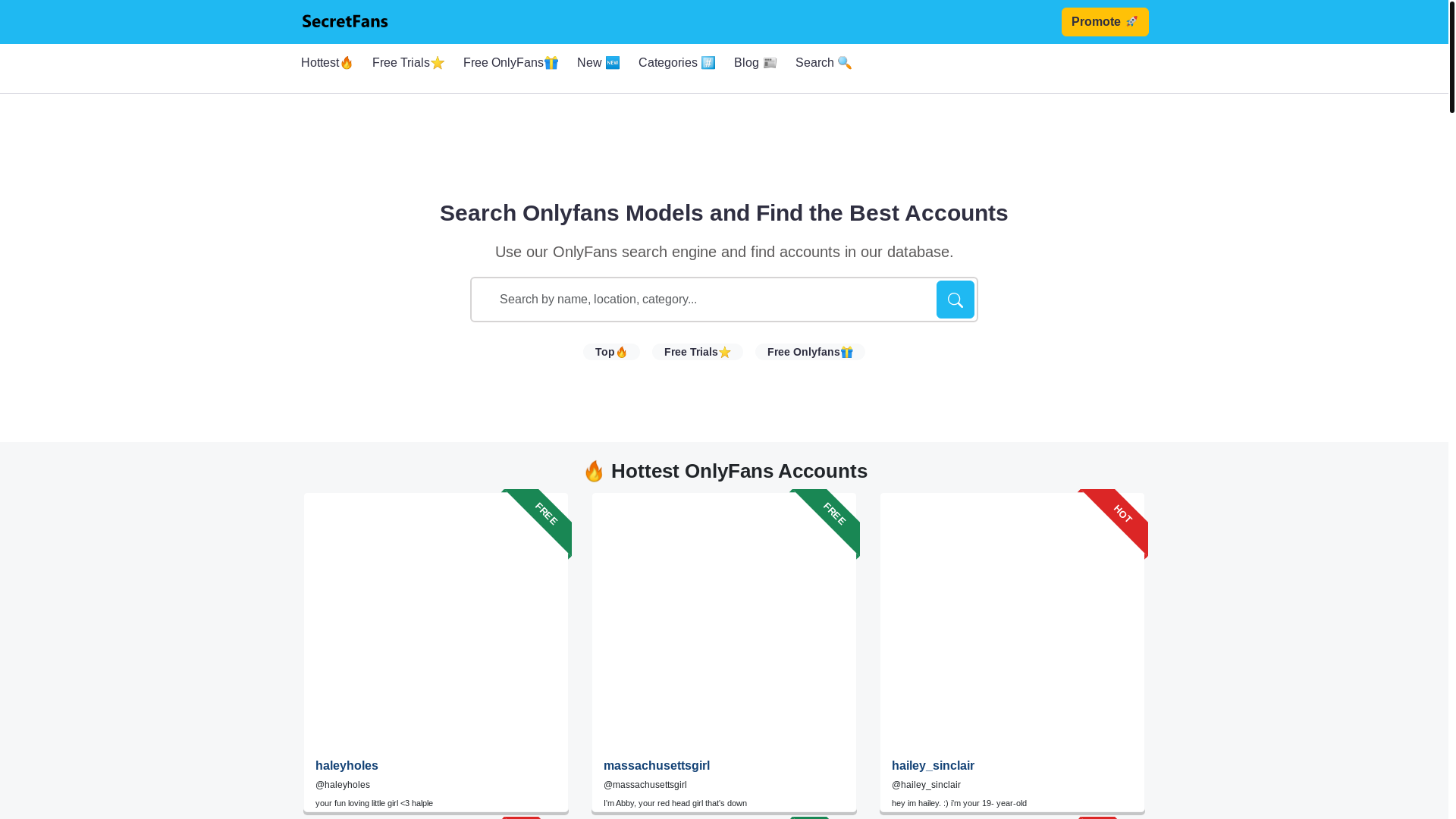 website screenshot of https://secretfans.pages.dev/