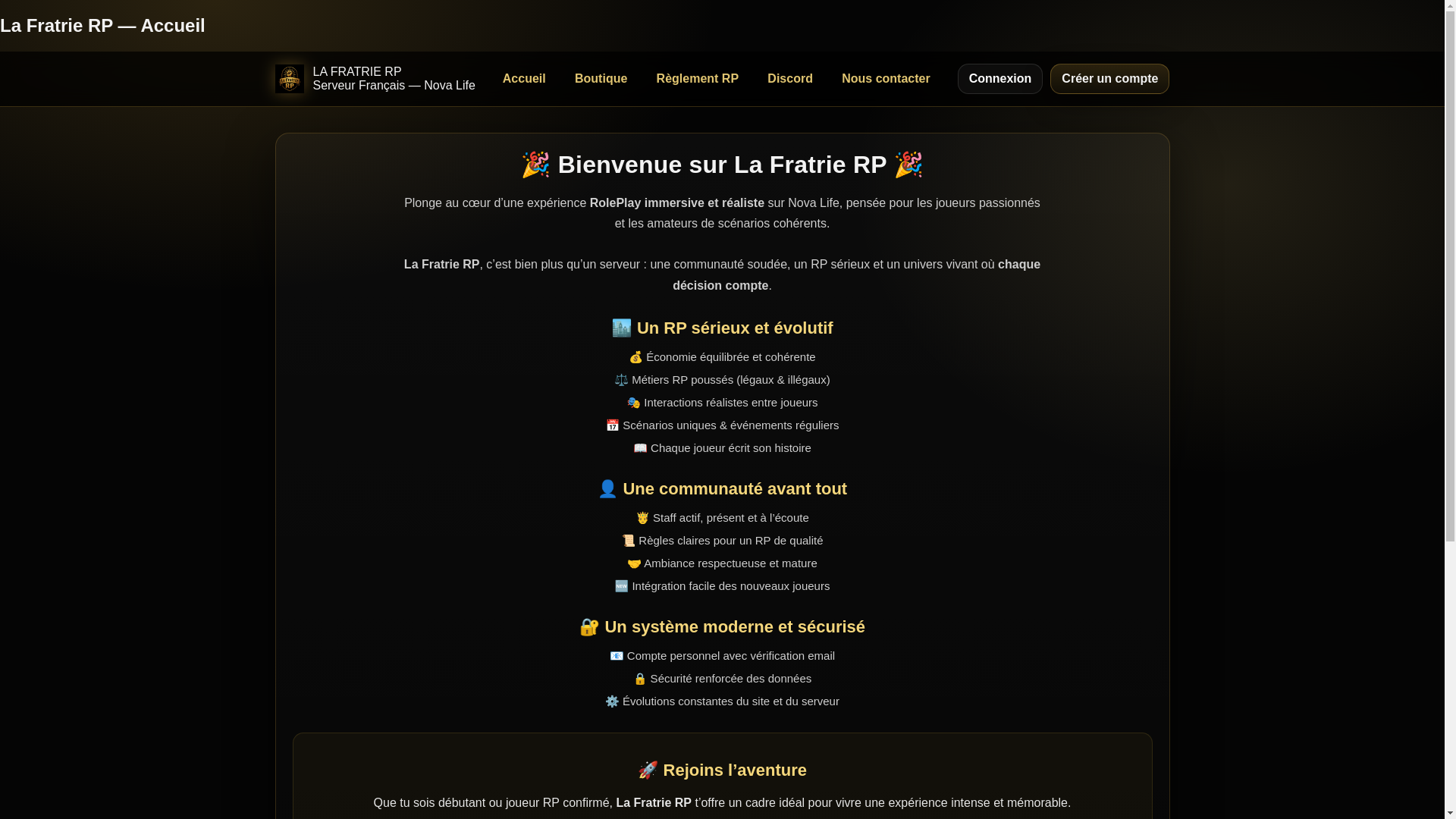website screenshot of https://lafratrie-rp.fr/