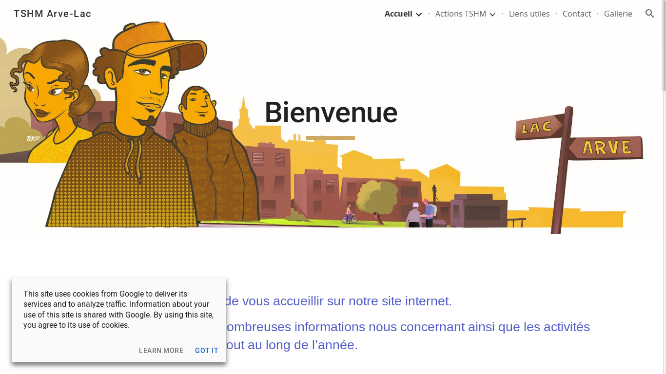 website screenshot of https://tshm-arvelac.ch/