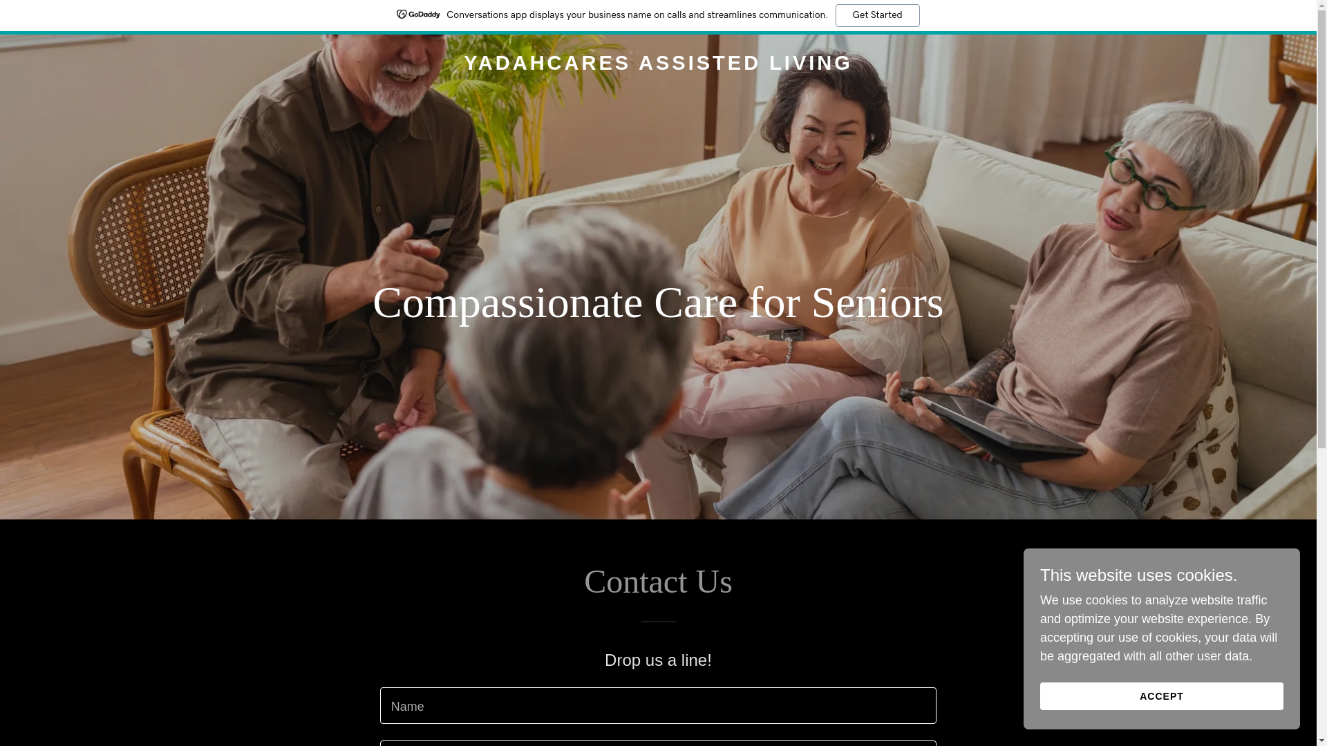 website screenshot of https://yadahcares.net/