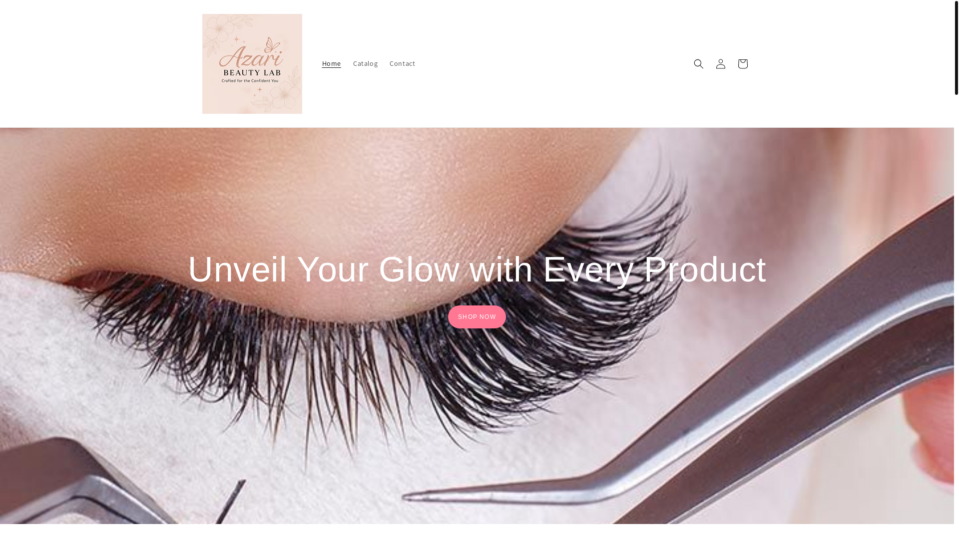 website screenshot of https://azaribeautylab.com/