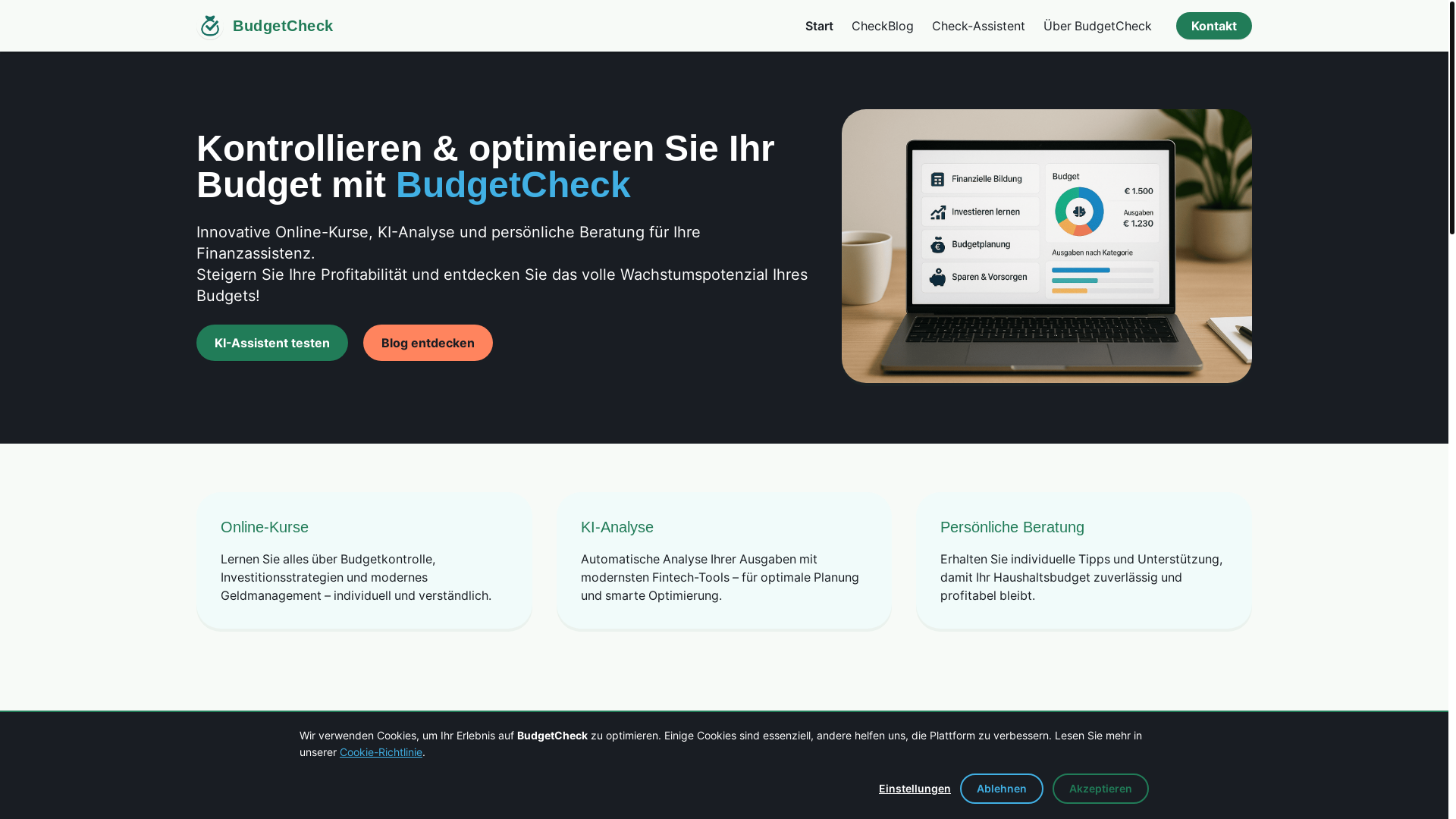 website screenshot of https://budgcheck.com/