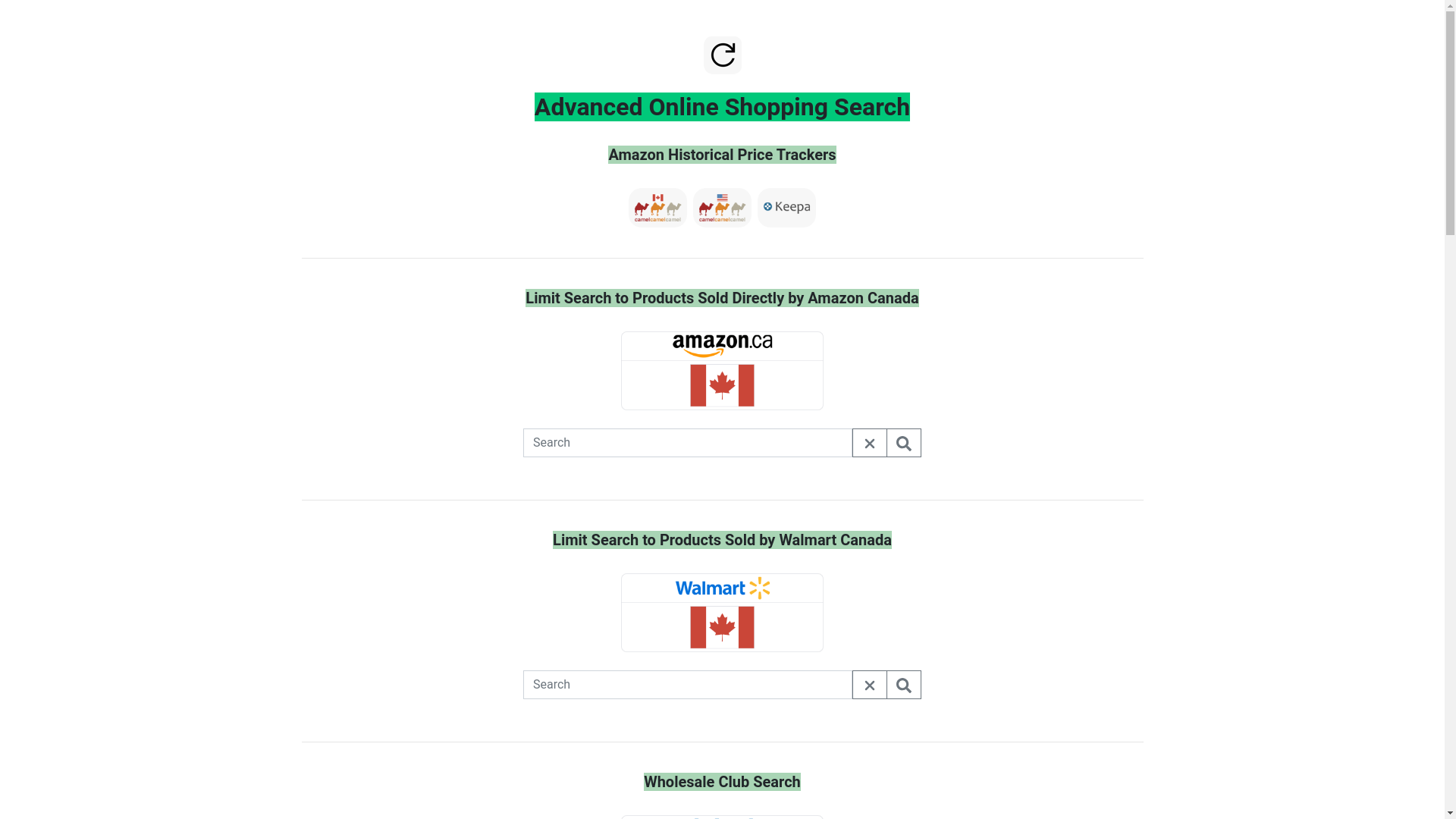 website screenshot of https://amazonadvancedsearch.pages.dev/