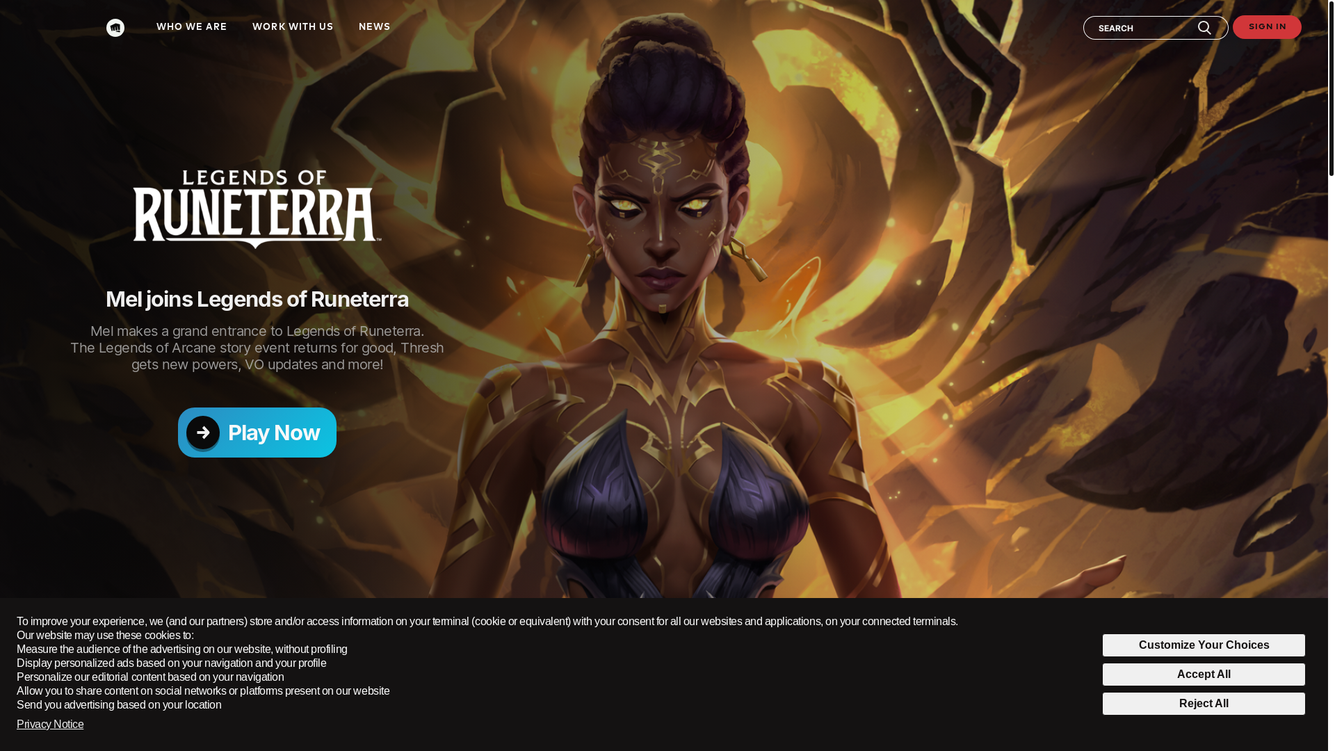 website screenshot of https://www.riotgames.com/