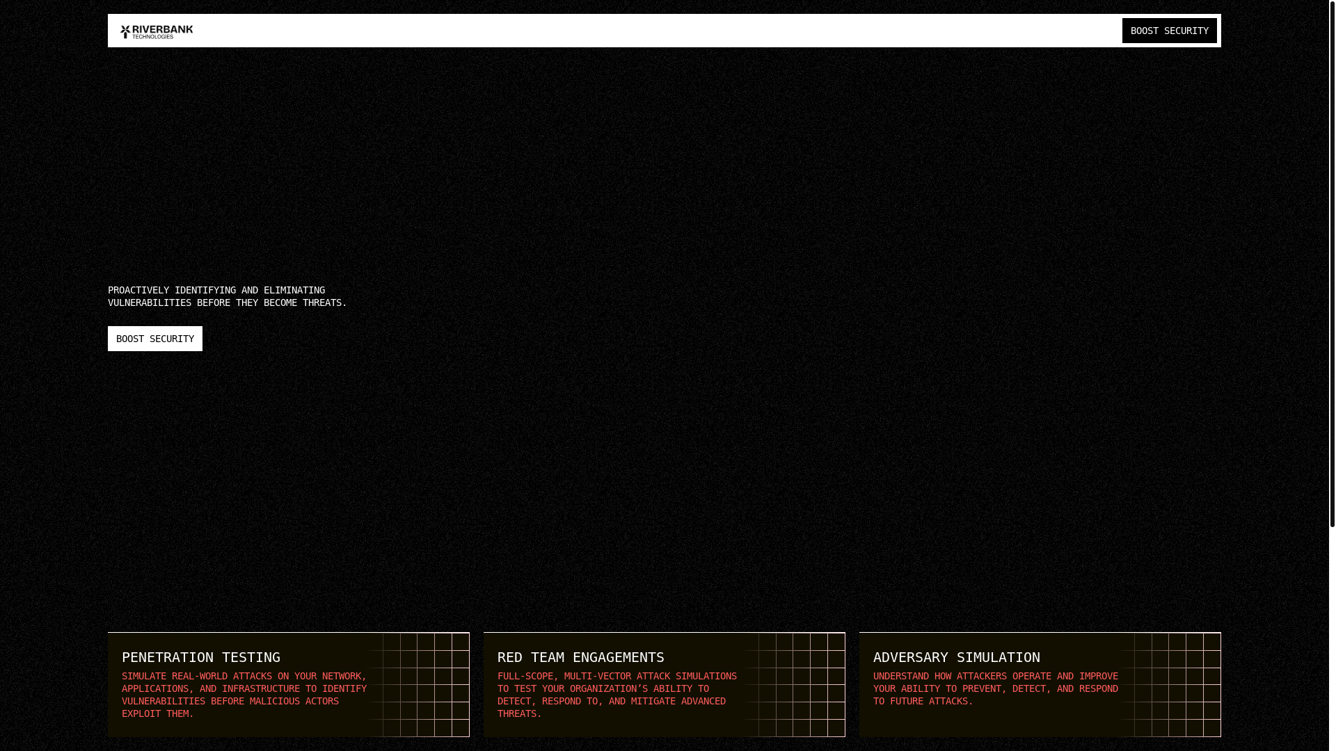 website screenshot of https://riverbanksecurity.com/