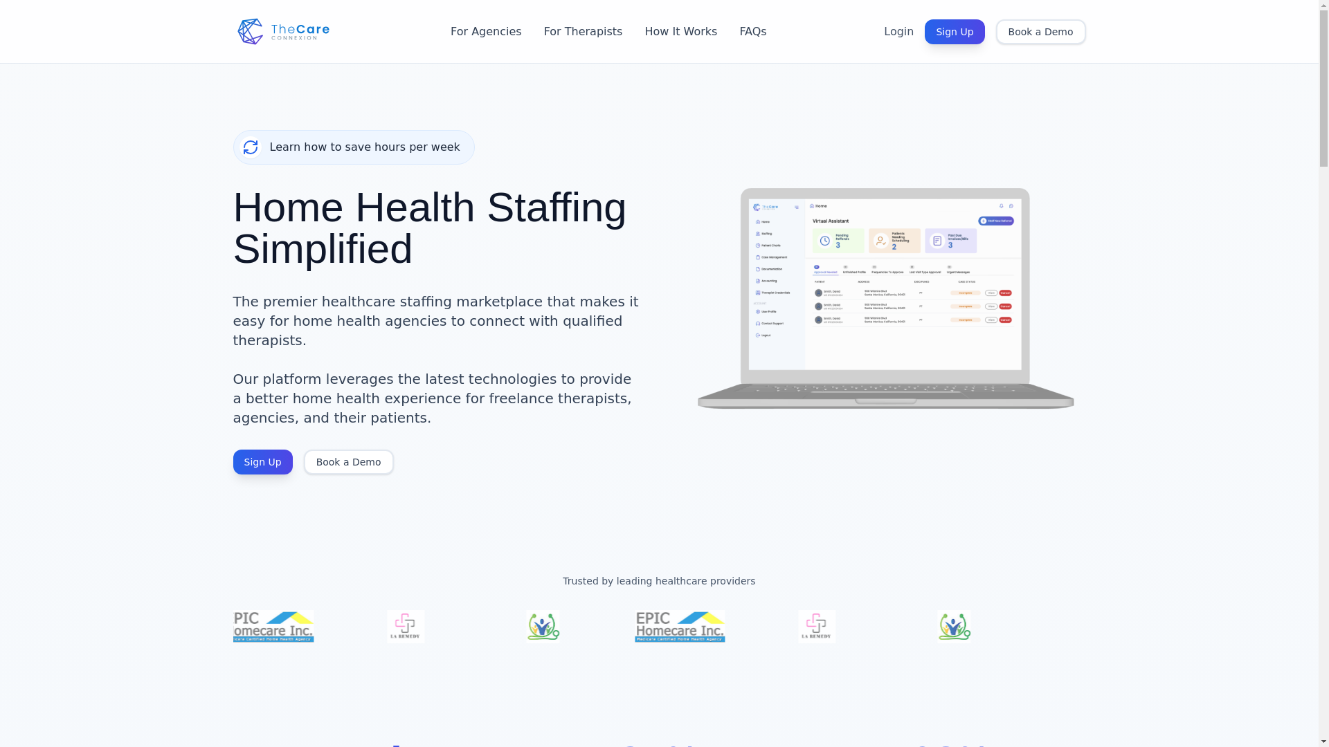 website screenshot of https://careconnecxion.com/