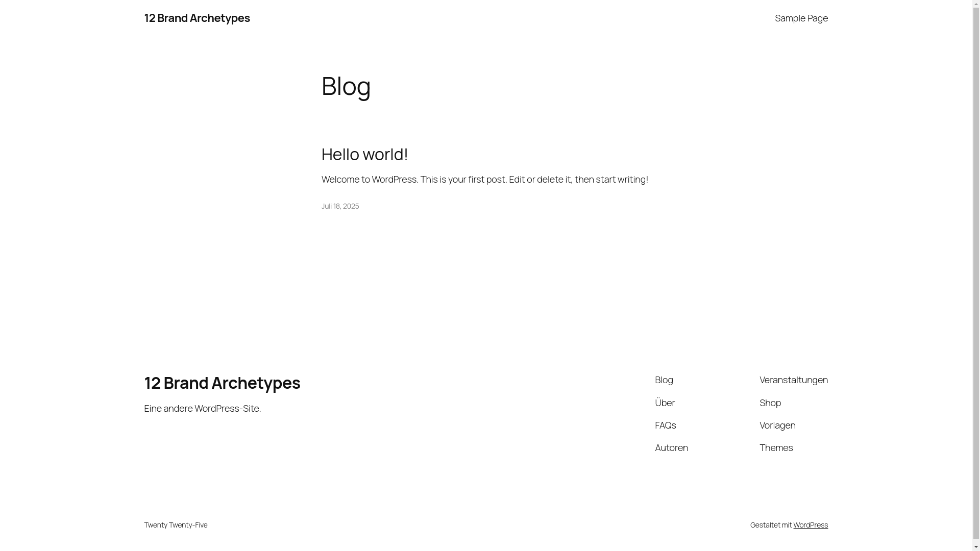 website screenshot of https://12-brand-archetypes.com/