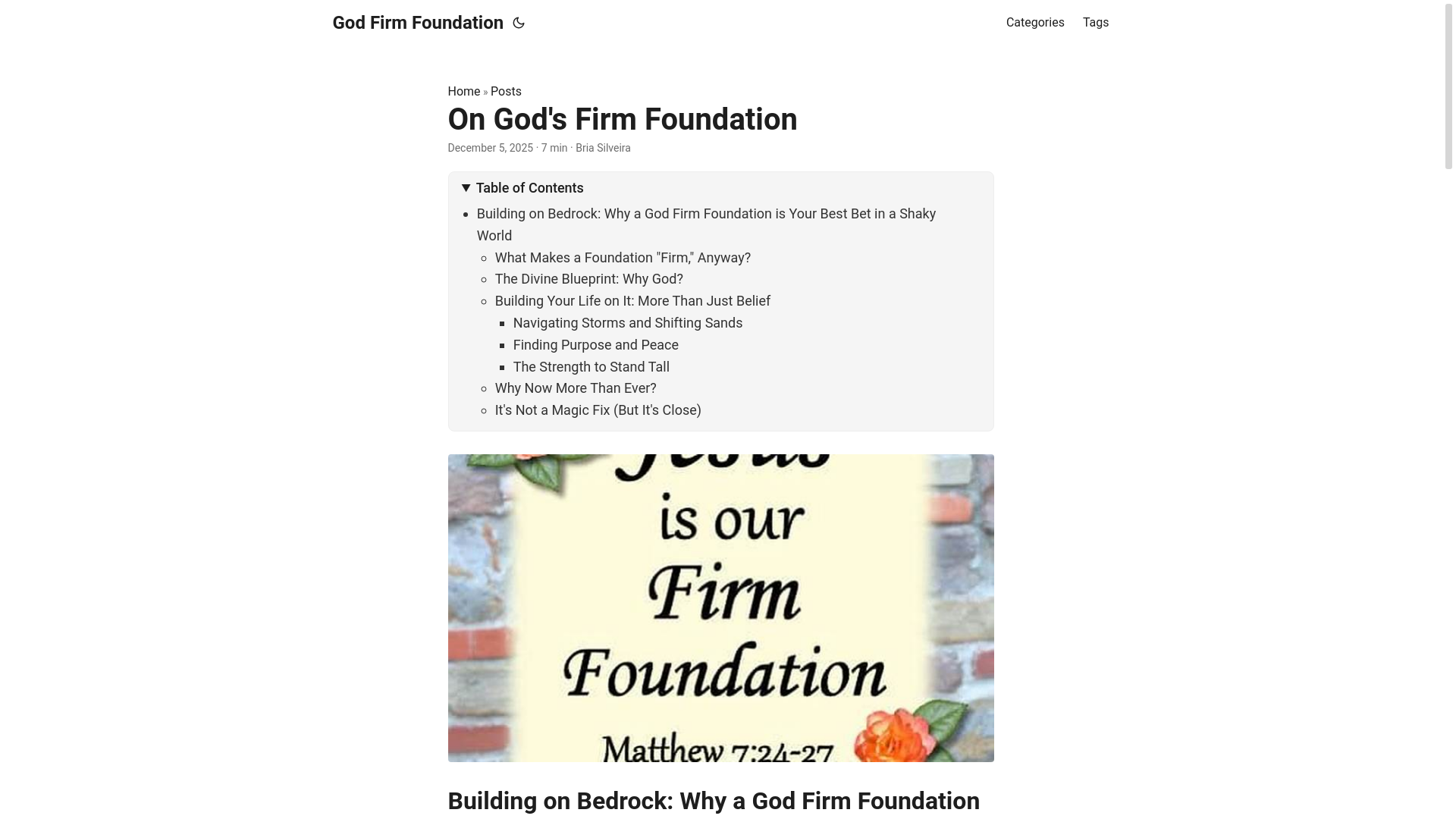 website screenshot of https://godfirmfoundation.pages.dev/